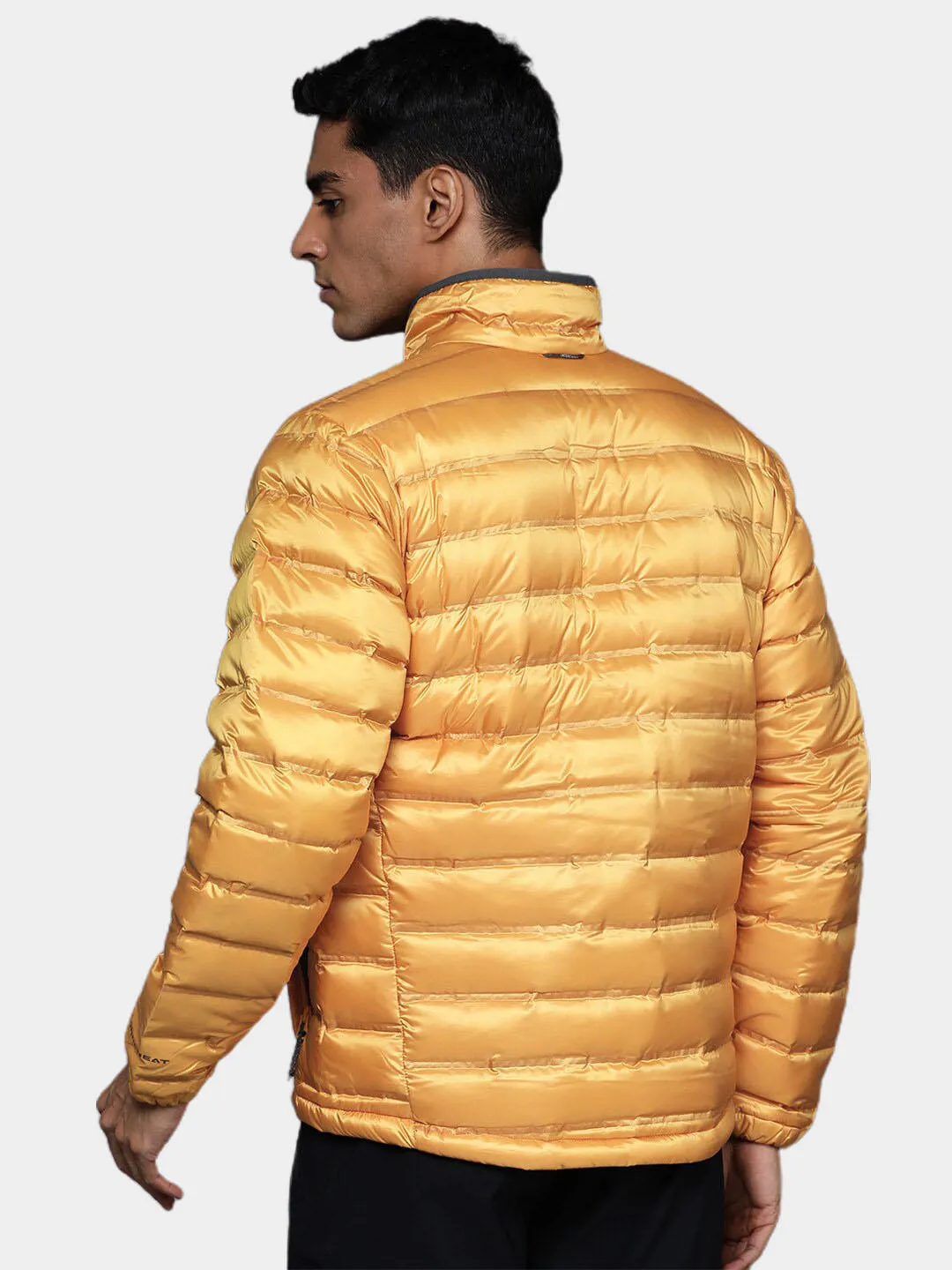 Columbia Men Yellow Omni-Heat Infinity Pebble Peak Down Jacket