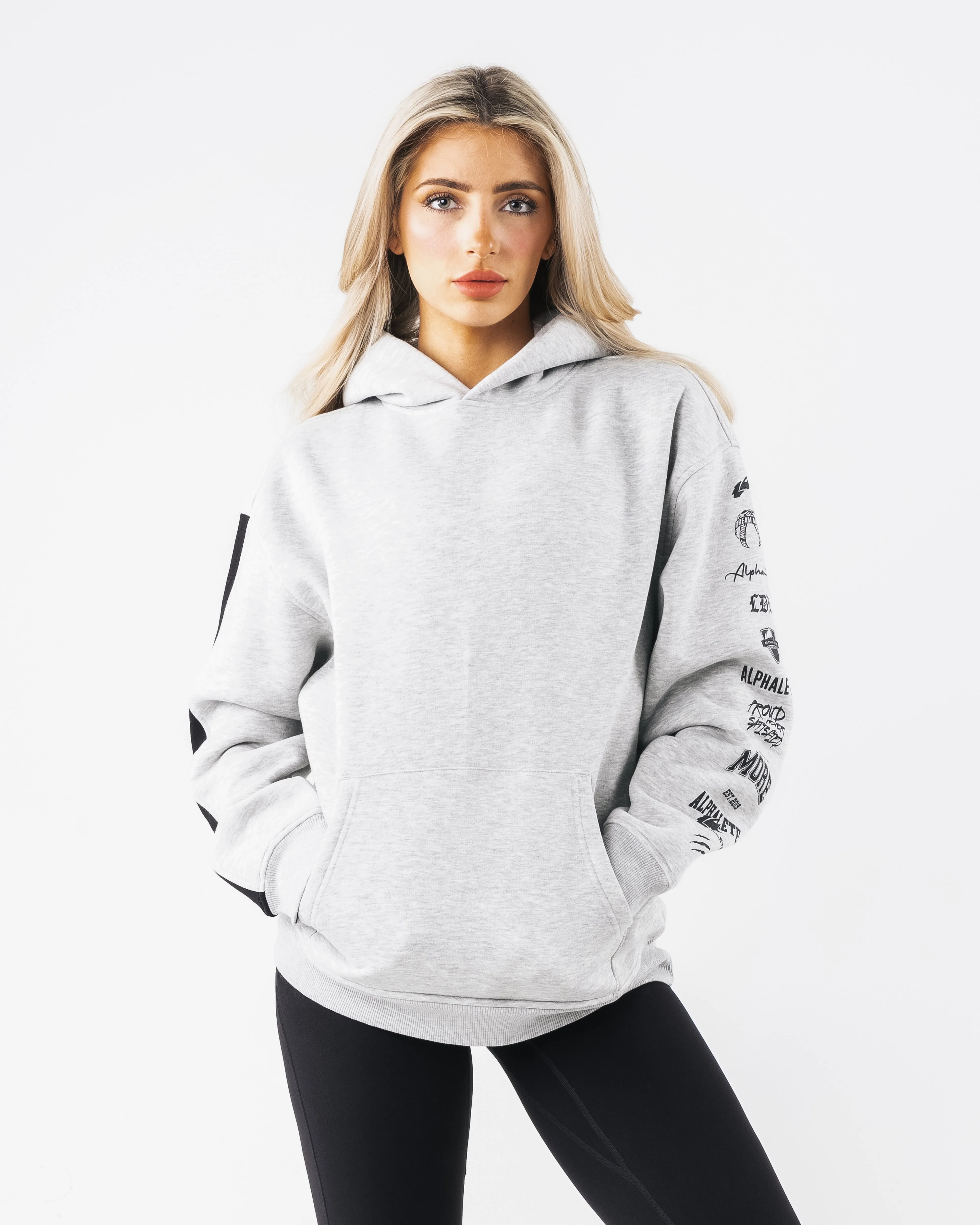 Core Stripe Hoodie - Heather Grey Alphalete Athletics