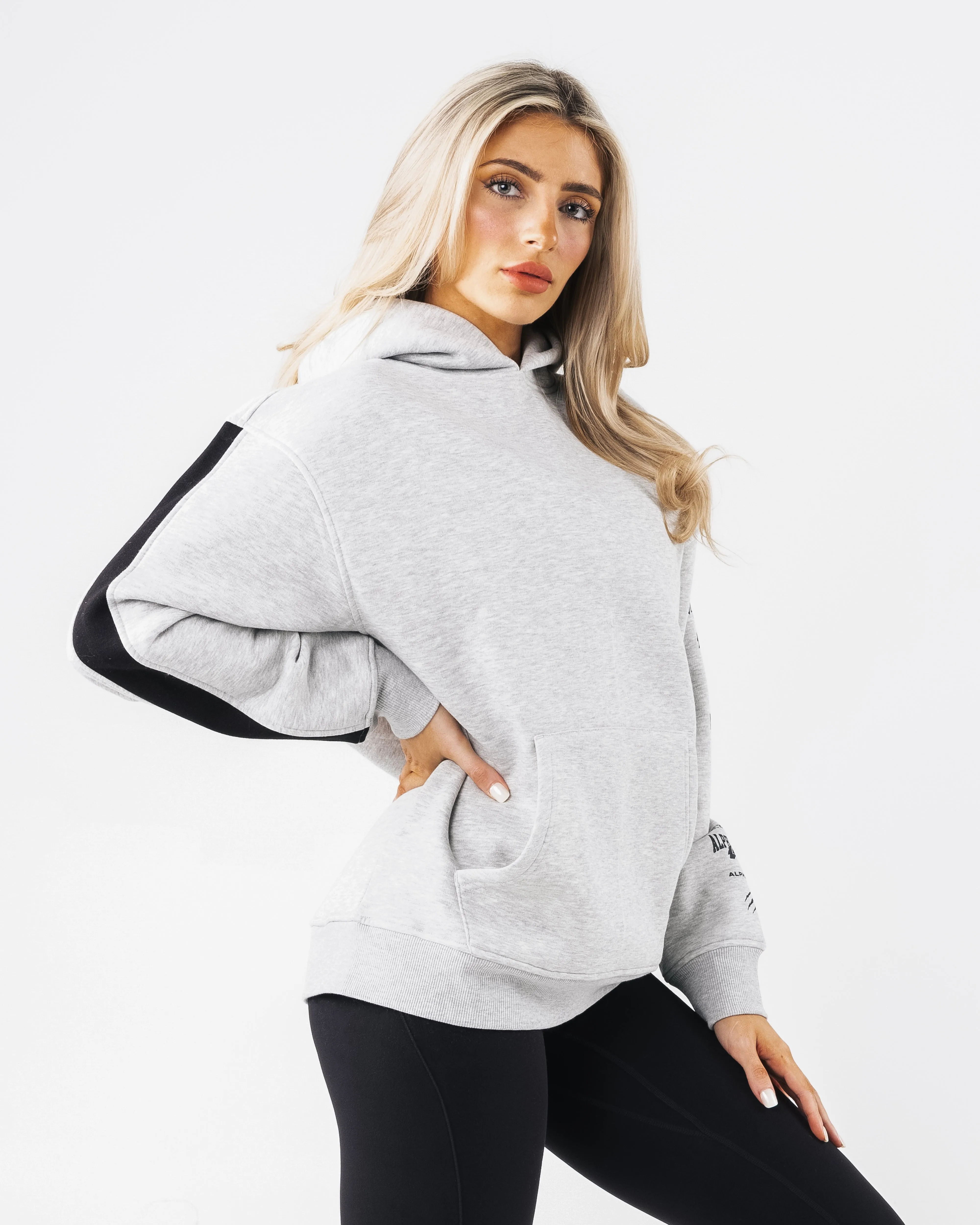 Core Stripe Hoodie - Heather Grey Alphalete Athletics