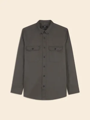Cotton-Linen Utility Shirt Banana Republic