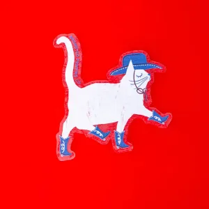 Cowboy Cat Clear Sticker