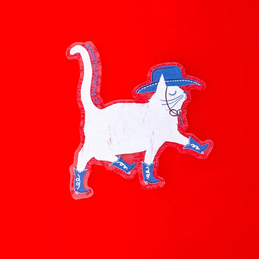 Cowboy Cat Clear Sticker