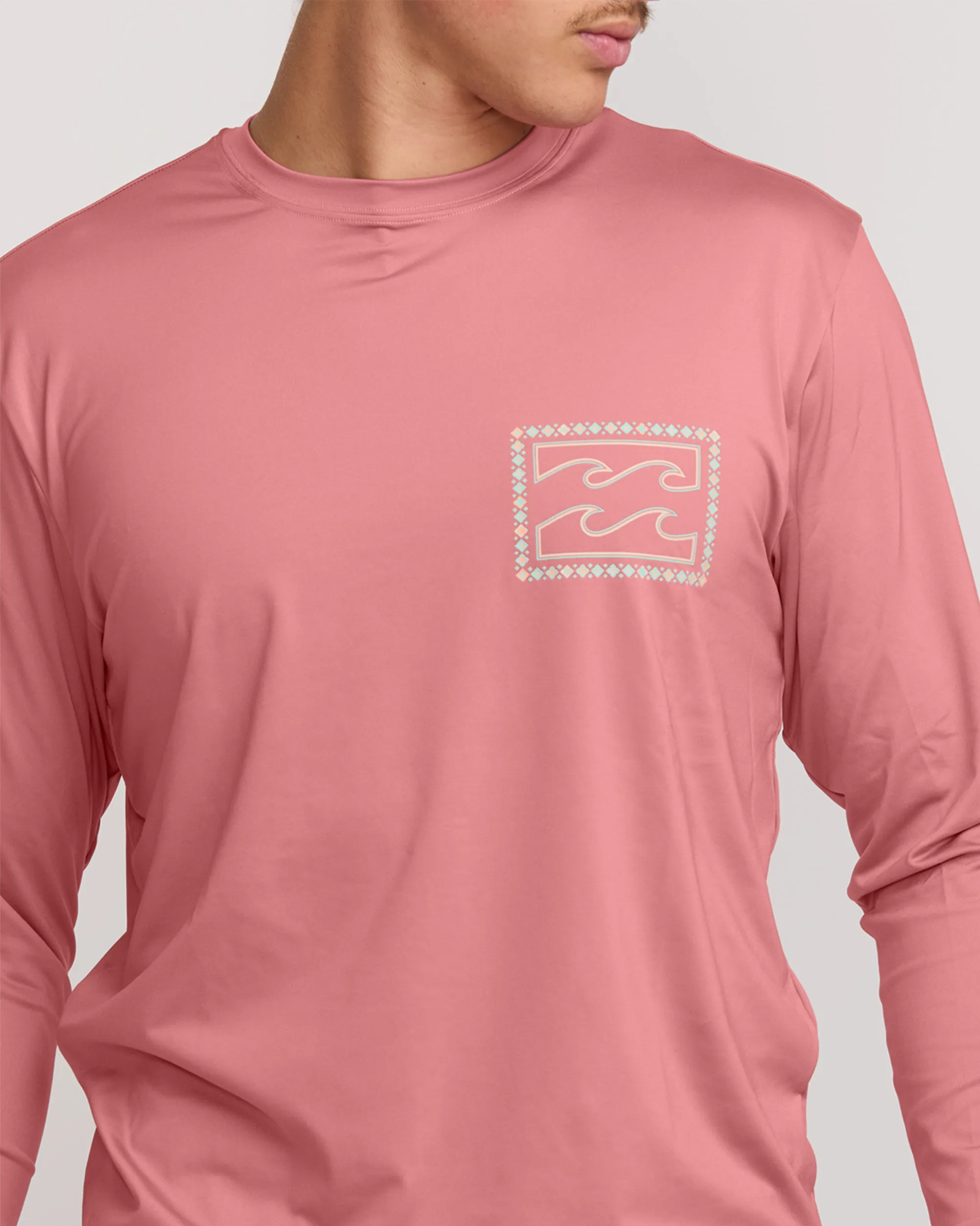 Crayon Wave Loose Fit Long Sleeve Surf Tee - Dusty Pink Billabong