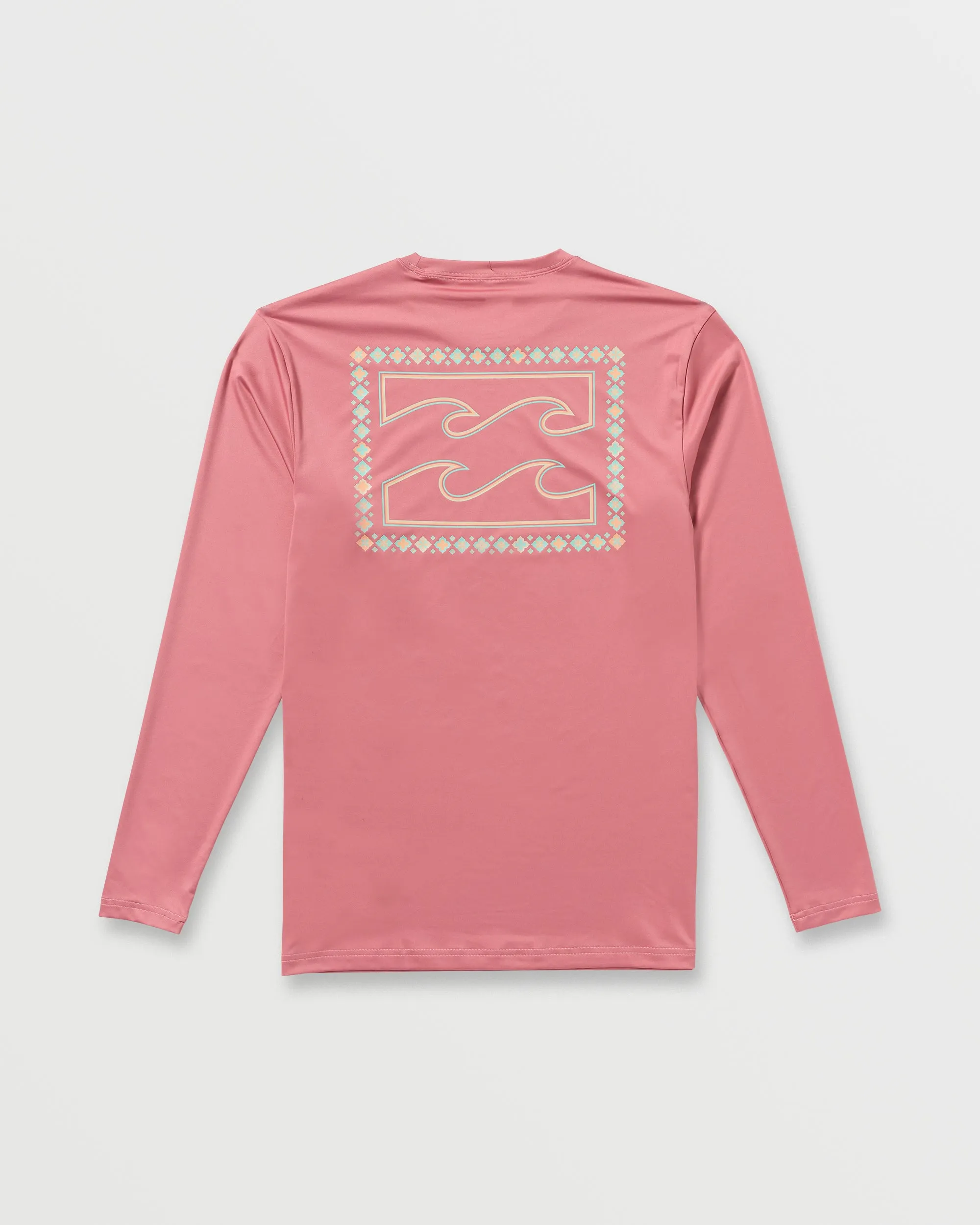 Crayon Wave Loose Fit Long Sleeve Surf Tee - Dusty Pink Billabong