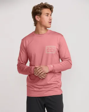 Crayon Wave Loose Fit Long Sleeve Surf Tee - Dusty Pink Billabong