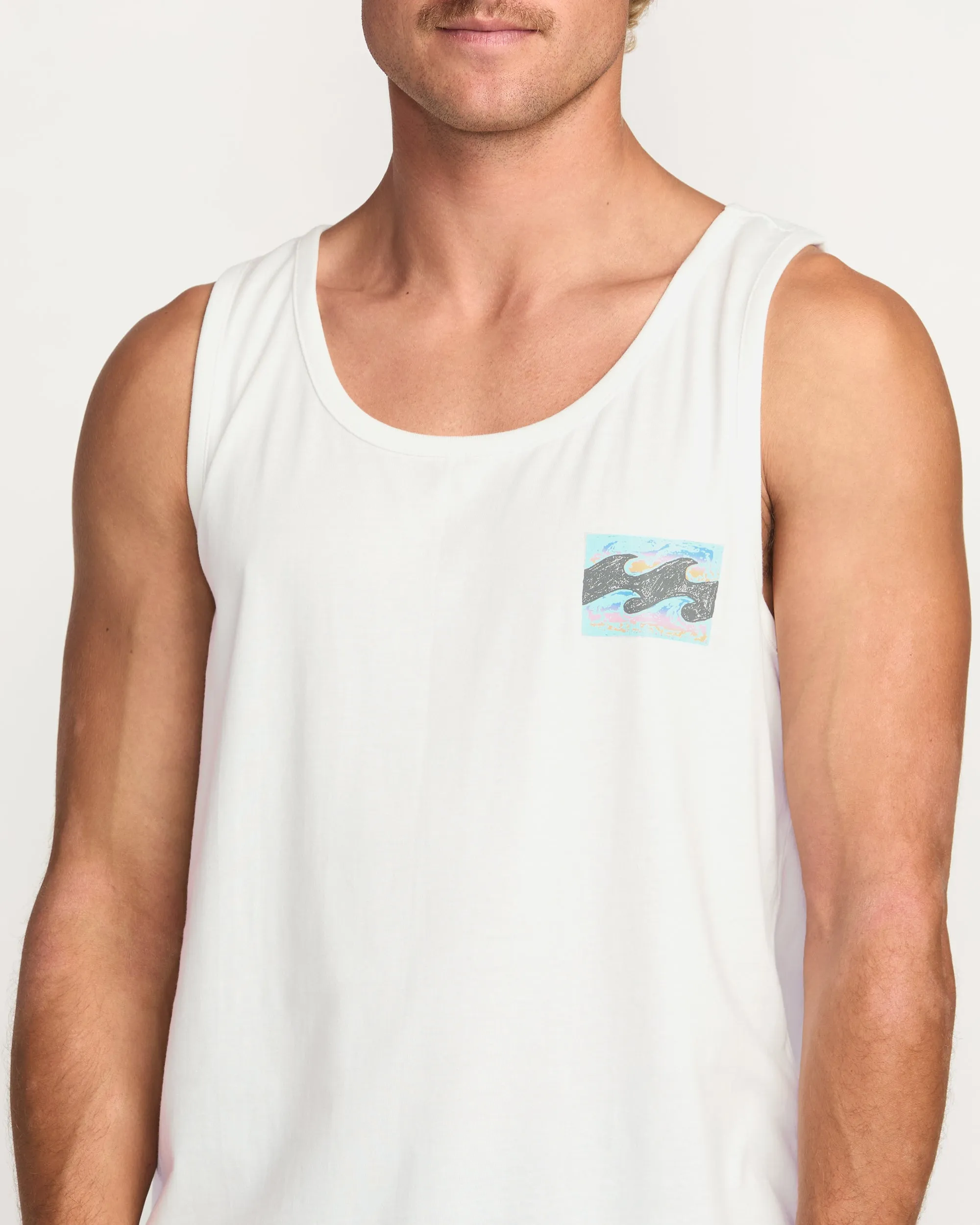 Crayon Wave Premium Tank - Off White Billabong