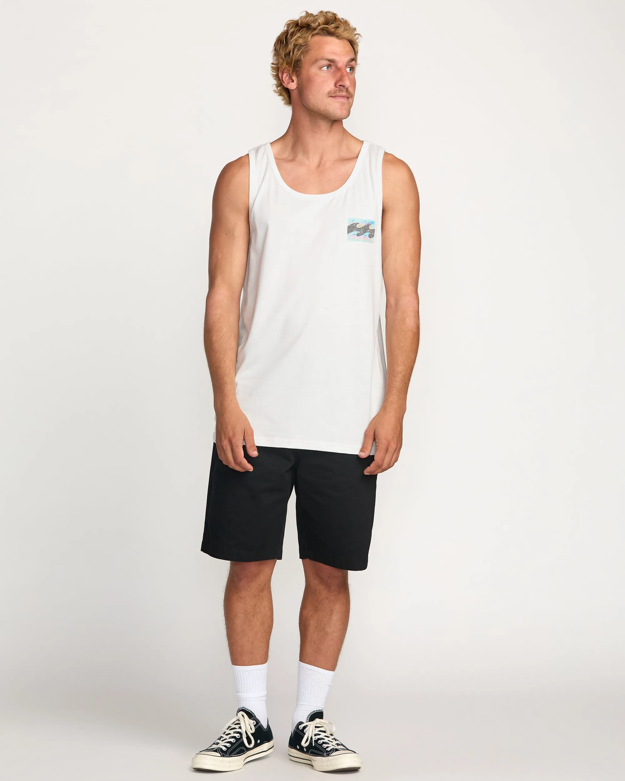 Crayon Wave Premium Tank - Off White Billabong