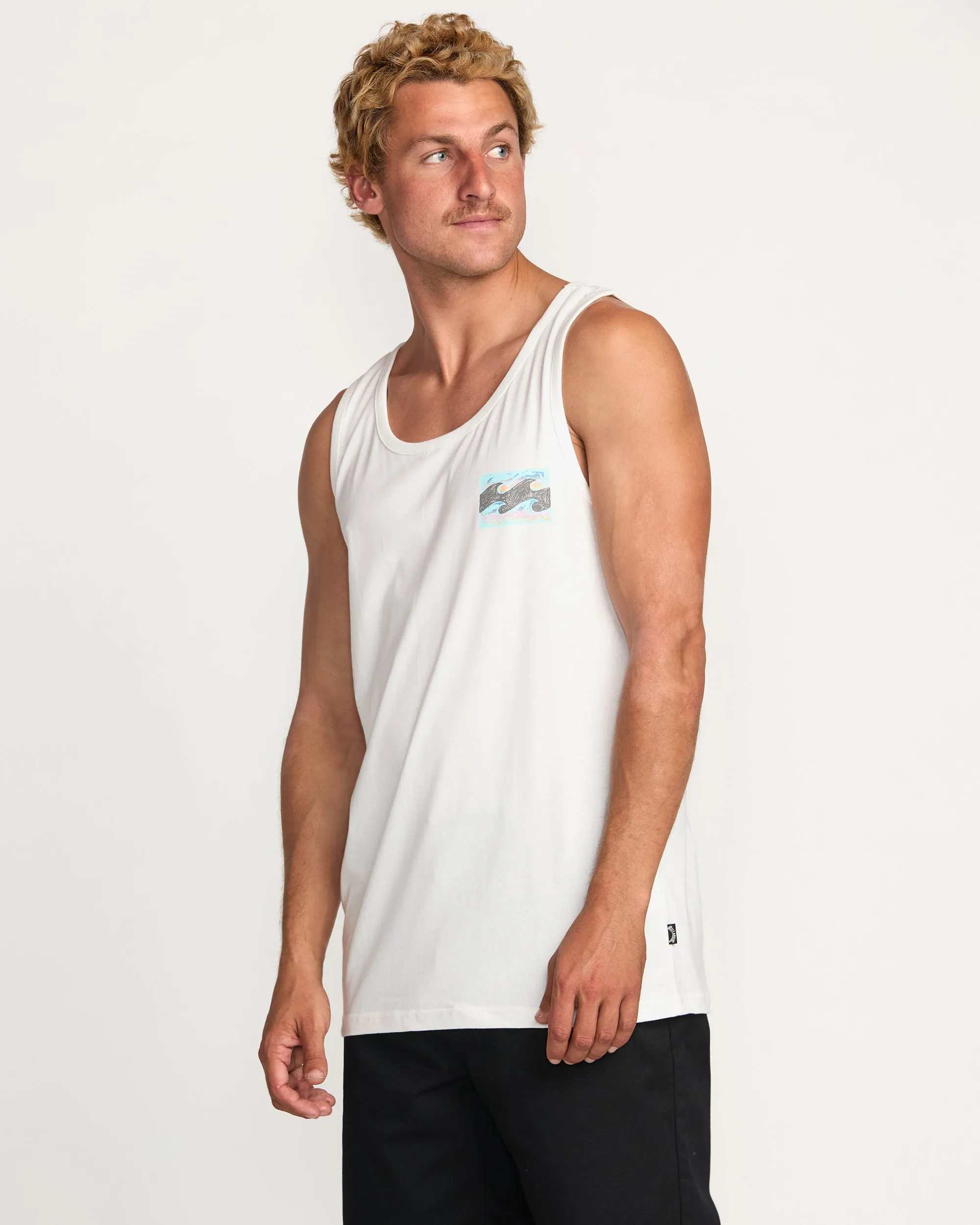 Crayon Wave Premium Tank - Off White Billabong