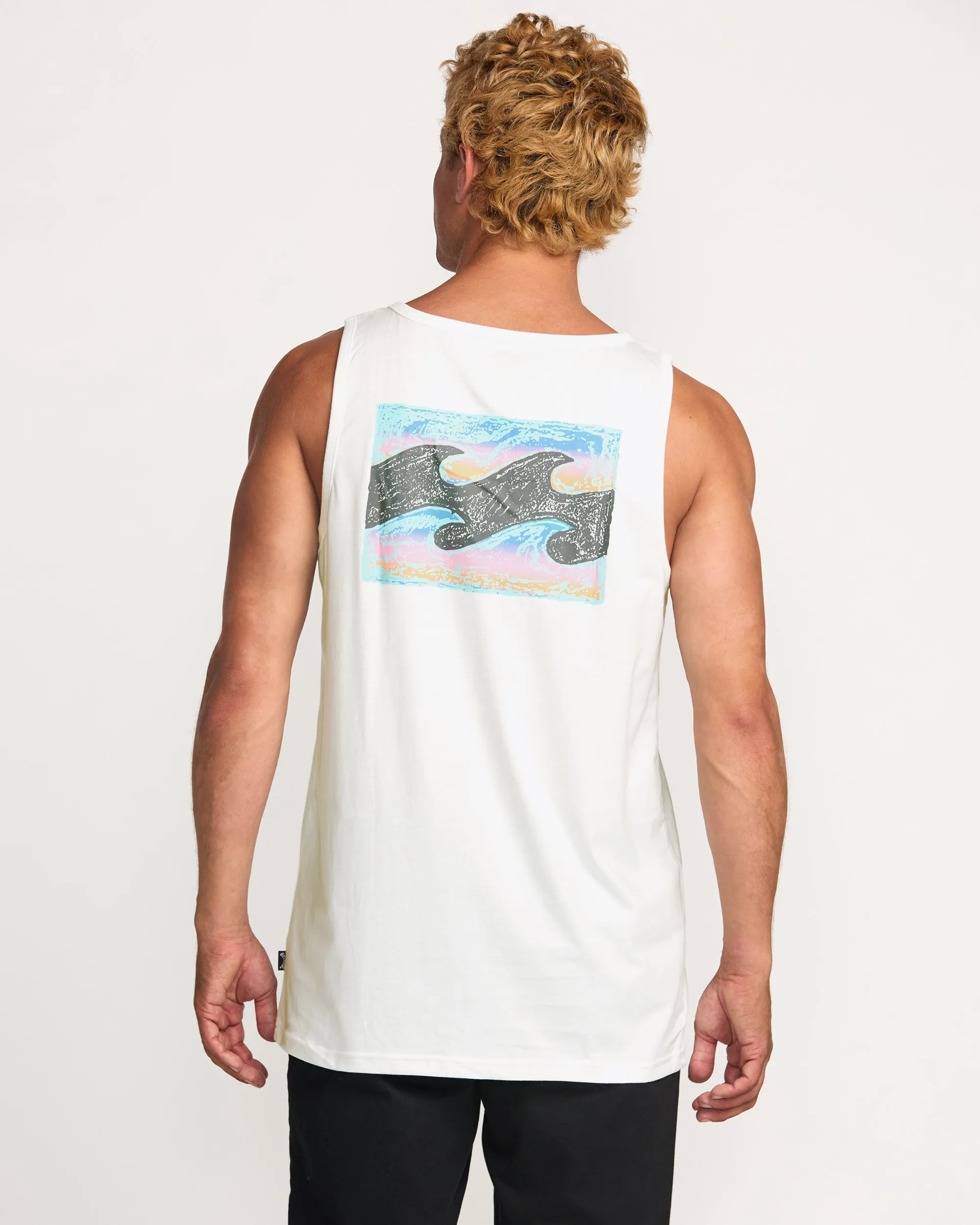 Crayon Wave Premium Tank - Off White Billabong