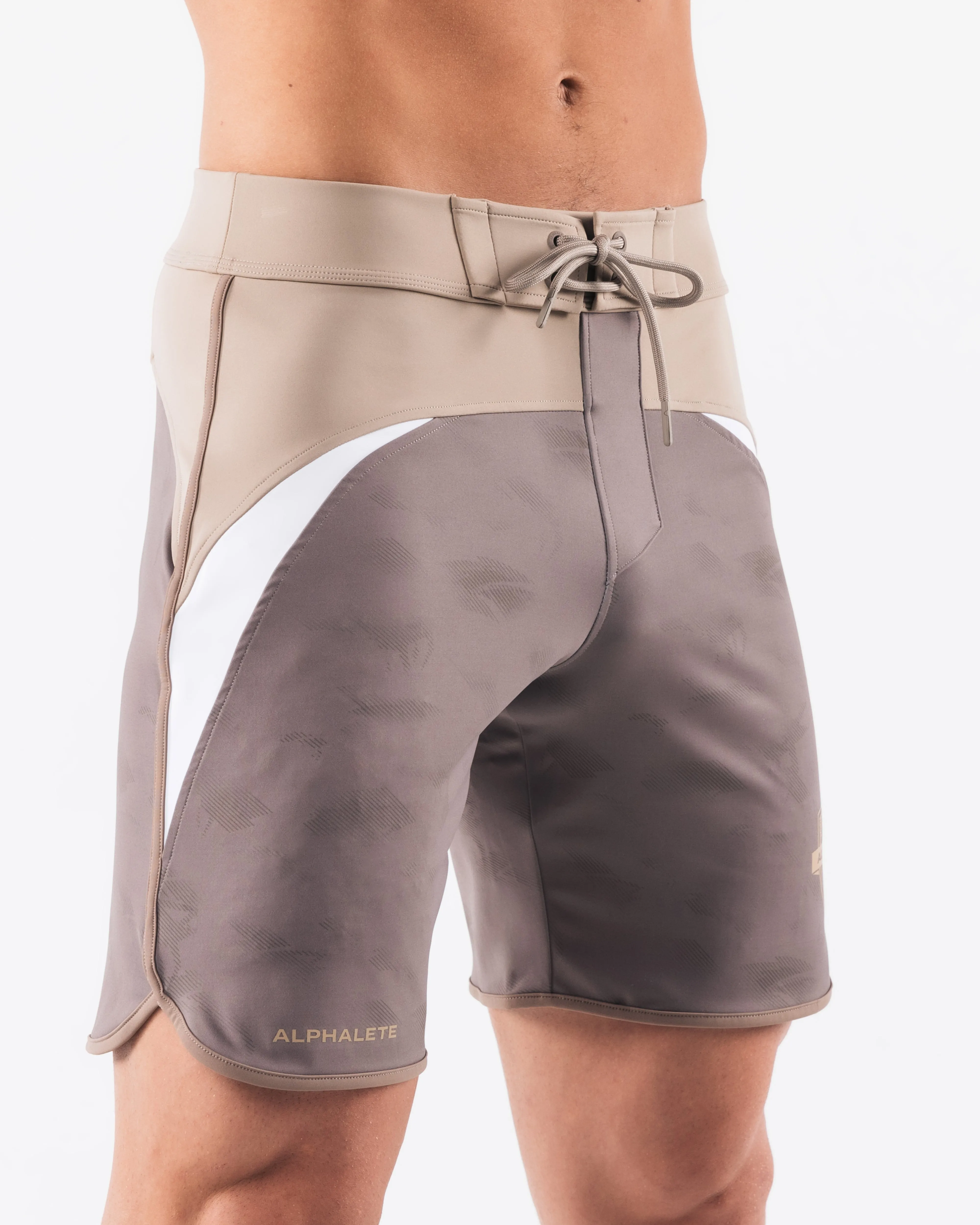 Crescent Boardshort - Mocha Pebble Alphalete Athletics