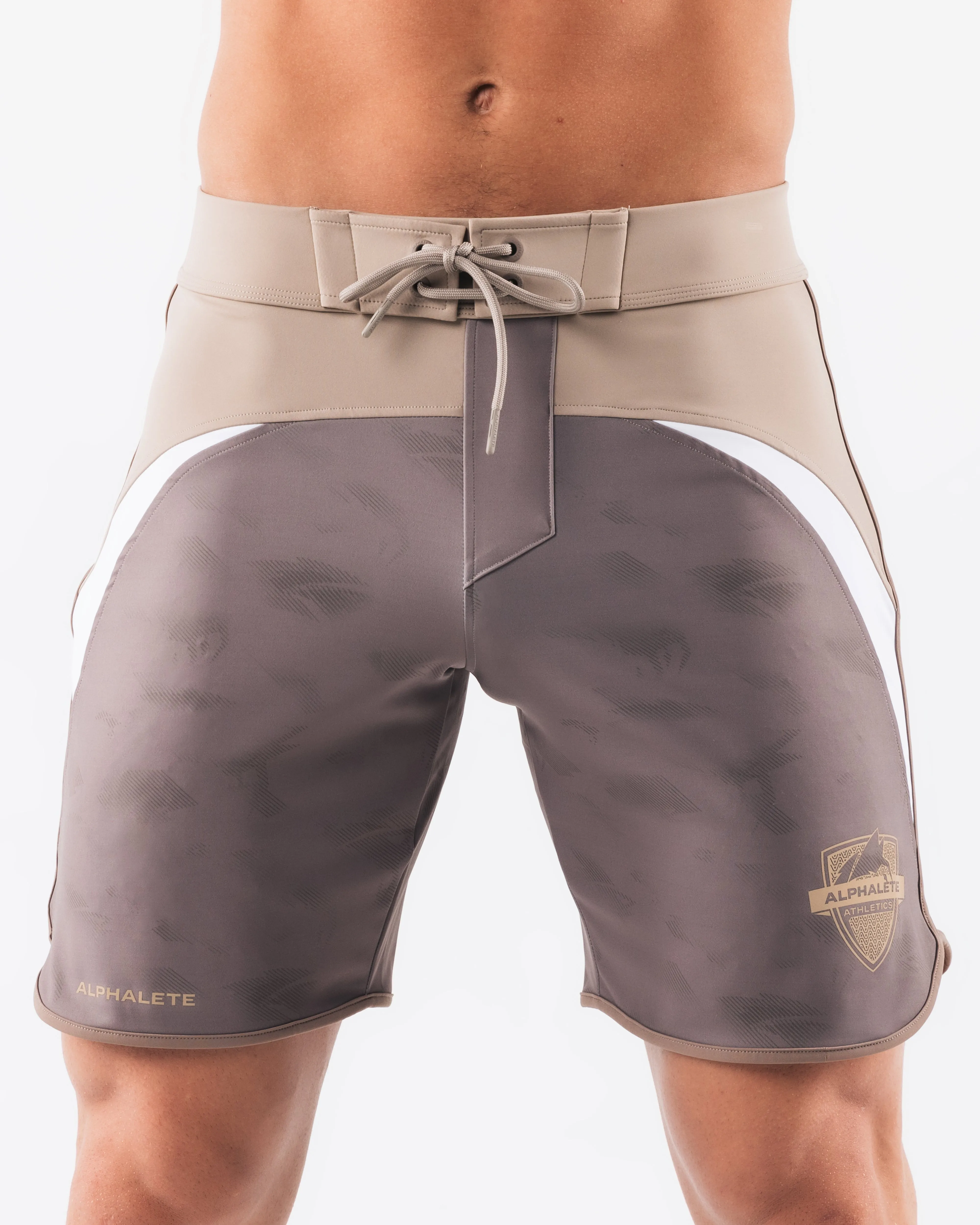Crescent Boardshort - Mocha Pebble Alphalete Athletics