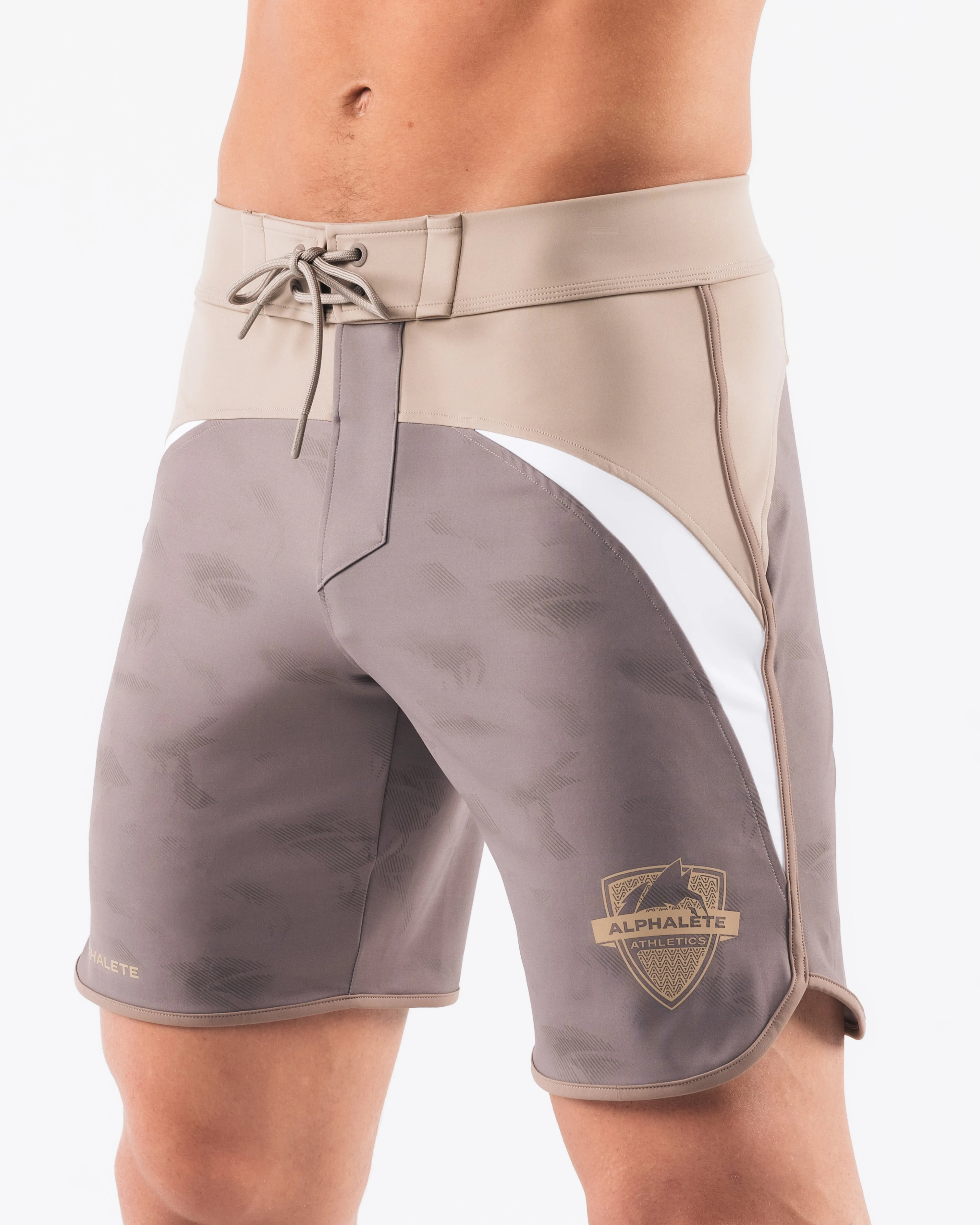Crescent Boardshort - Mocha Pebble Alphalete Athletics