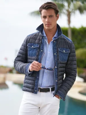 Crespi Quilted Down Denim Jacket