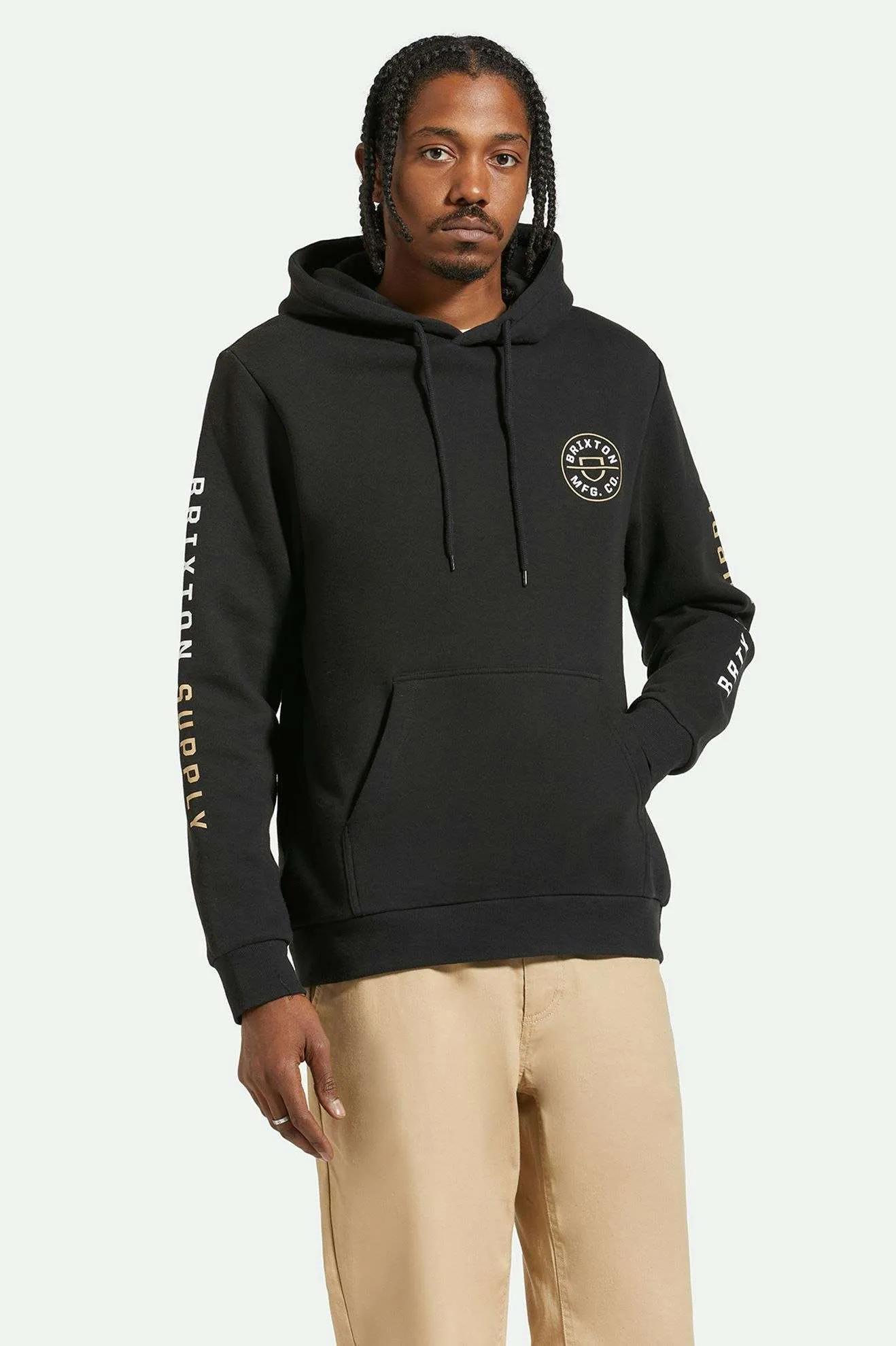 Crest Hoodie - Black/Sand/White Brixton