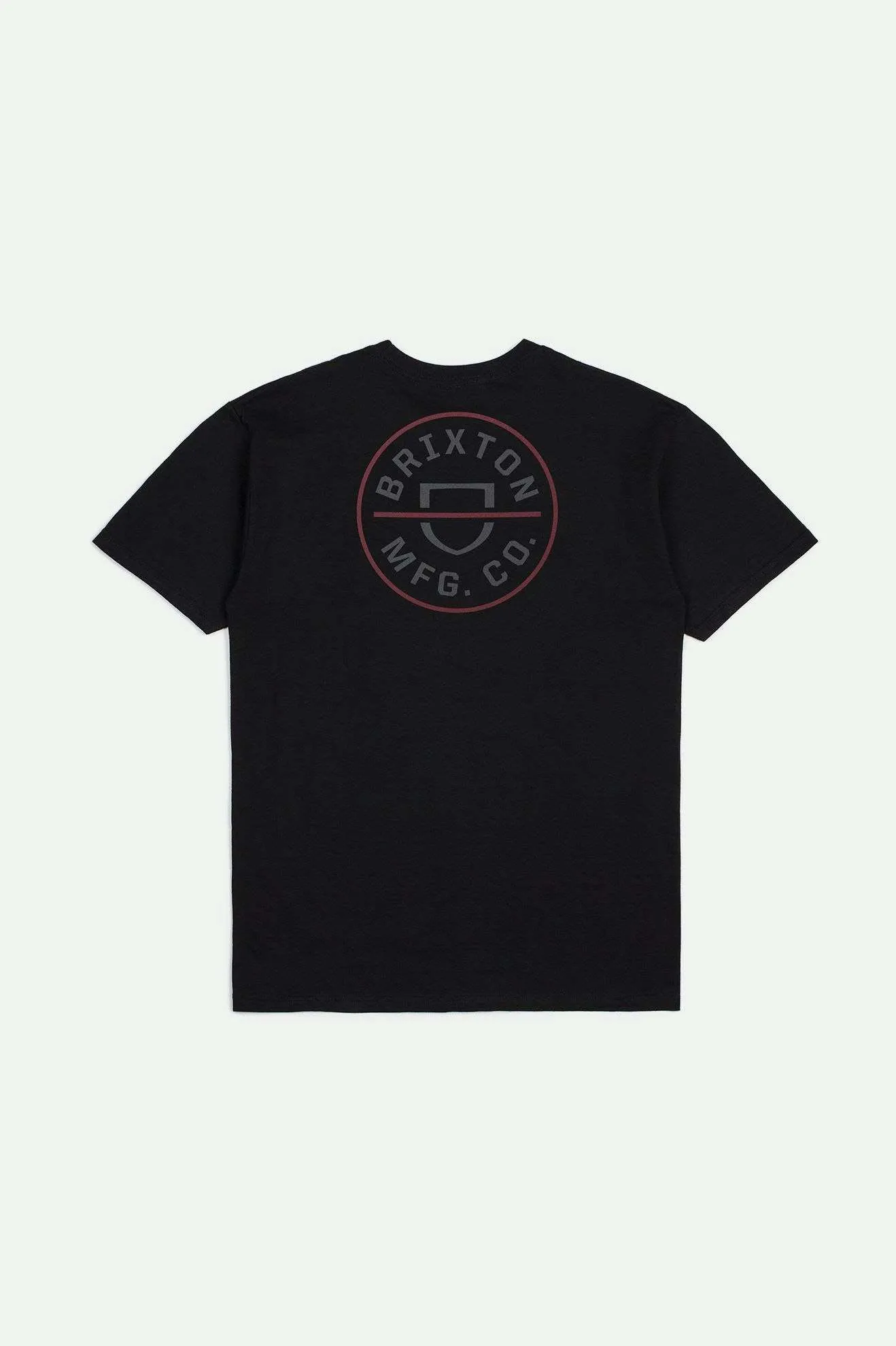 Crest II S/S Standard T-Shirt - Black/Charcoal/Mahogany Brixton