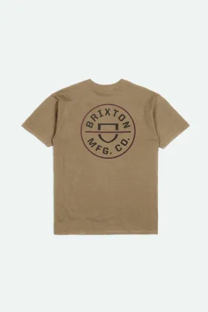 Crest II S/S Standard T-Shirt - Tiger's Eye/Washed Black/Mahogany Brixton