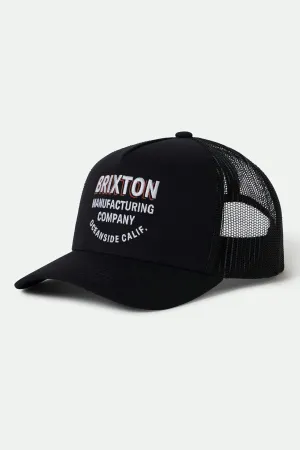 Crest Netplus Trucker Hat - Black/Black Brixton