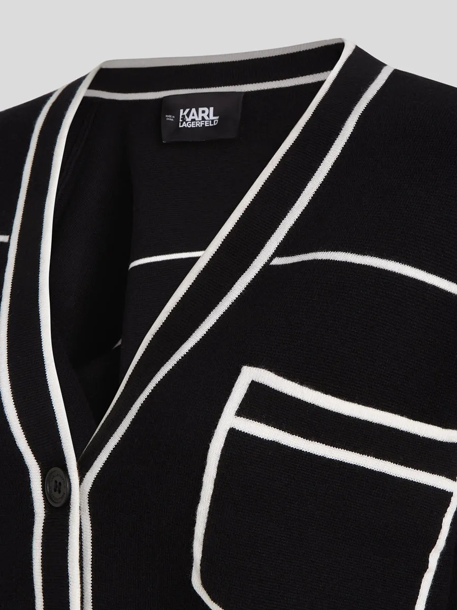 CROPPED KARL LOGO CARDIGAN