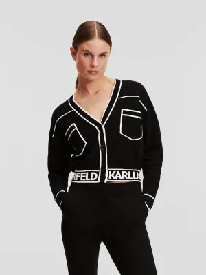 CROPPED KARL LOGO CARDIGAN