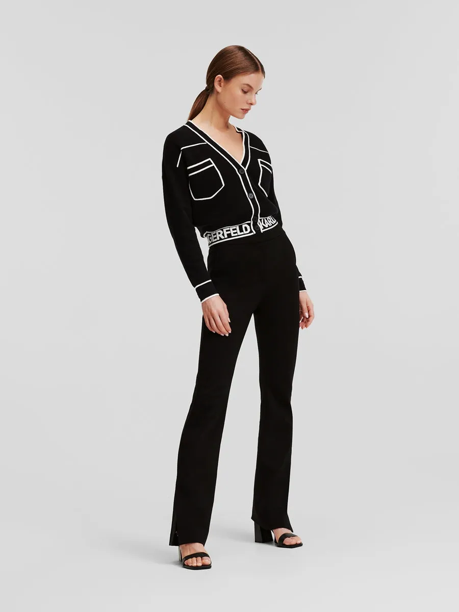 CROPPED KARL LOGO CARDIGAN