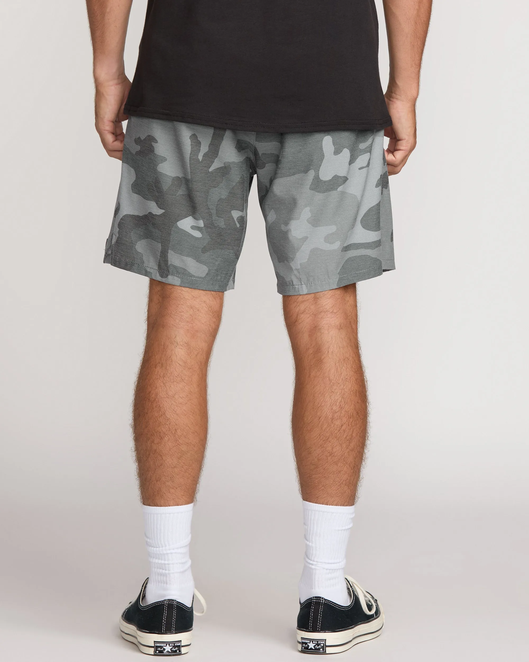 Crossfire Elastic Submersible 18" Hybrid Shorts - Black Camo Billabong