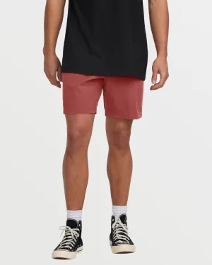 Crossfire Wave Wash Submersible 18" Hybrid Shorts - Dusty Red Billabong