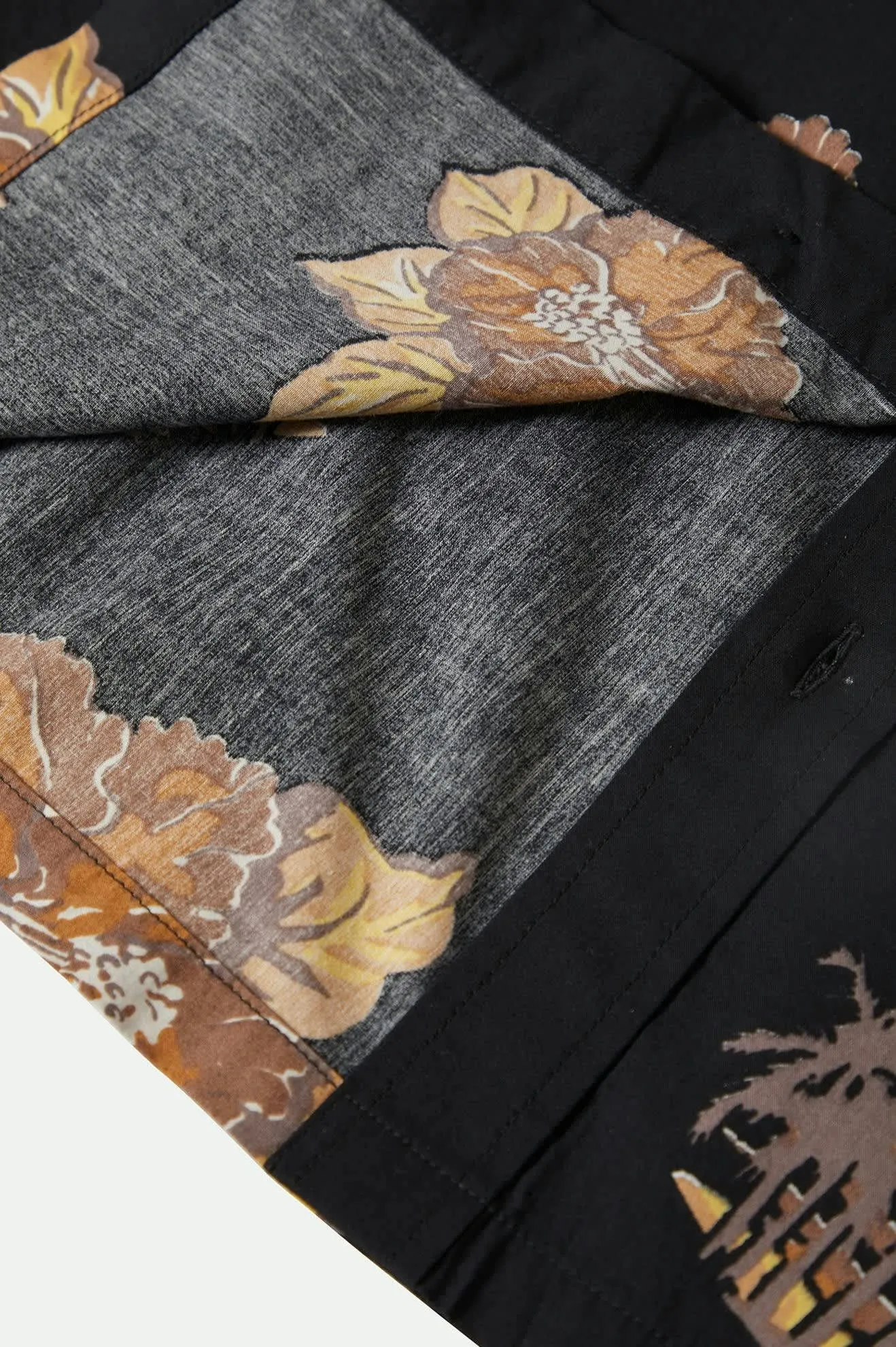 CRU Print Relaxed S/S Shirt - Washed Black/Charcoal Floral Brixton