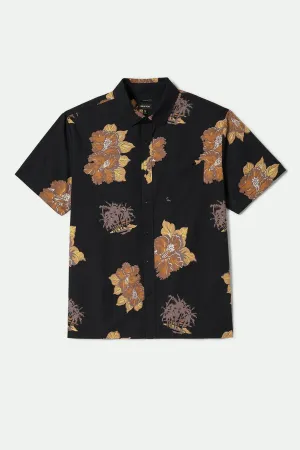 CRU Print Relaxed S/S Shirt - Washed Black/Charcoal Floral Brixton