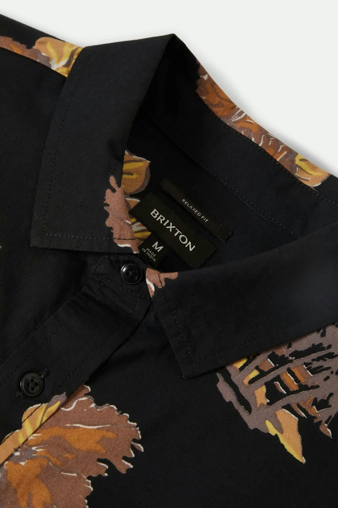 CRU Print Relaxed S/S Shirt - Washed Black/Charcoal Floral Brixton