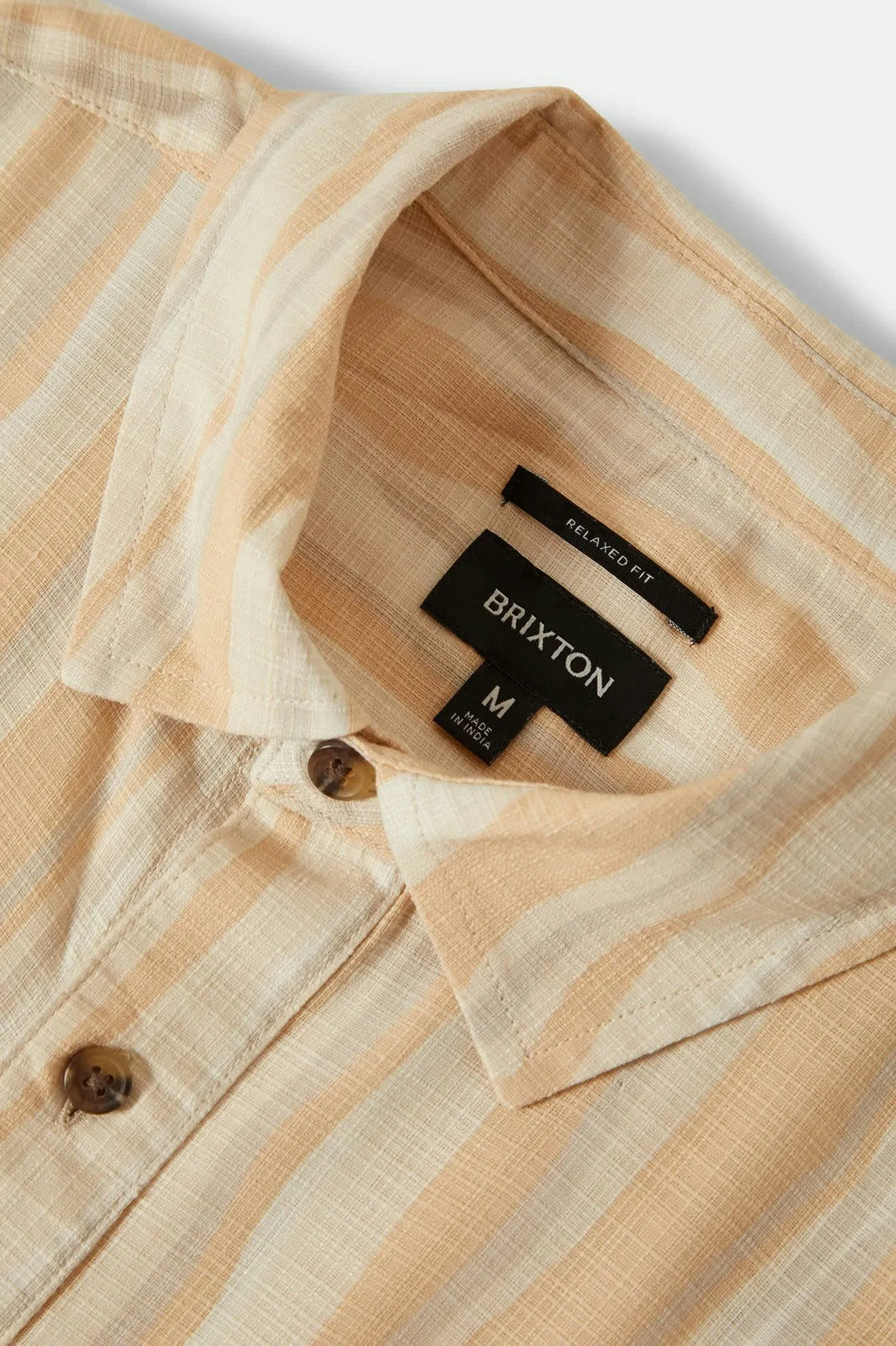 CRU Slub Relaxed S/S Shirt - Hazelnut/Painterly Stripe Brixton