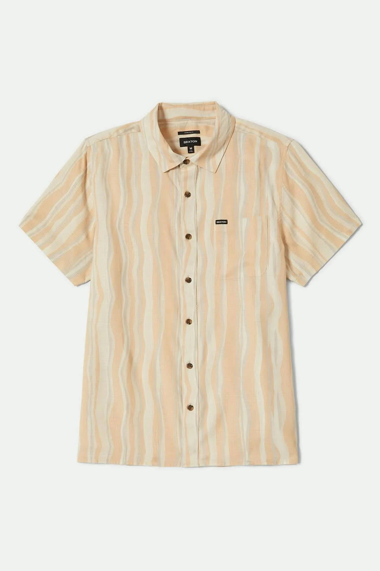 CRU Slub Relaxed S/S Shirt - Hazelnut/Painterly Stripe Brixton