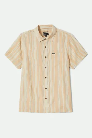 CRU Slub Relaxed S/S Shirt - Hazelnut/Painterly Stripe Brixton