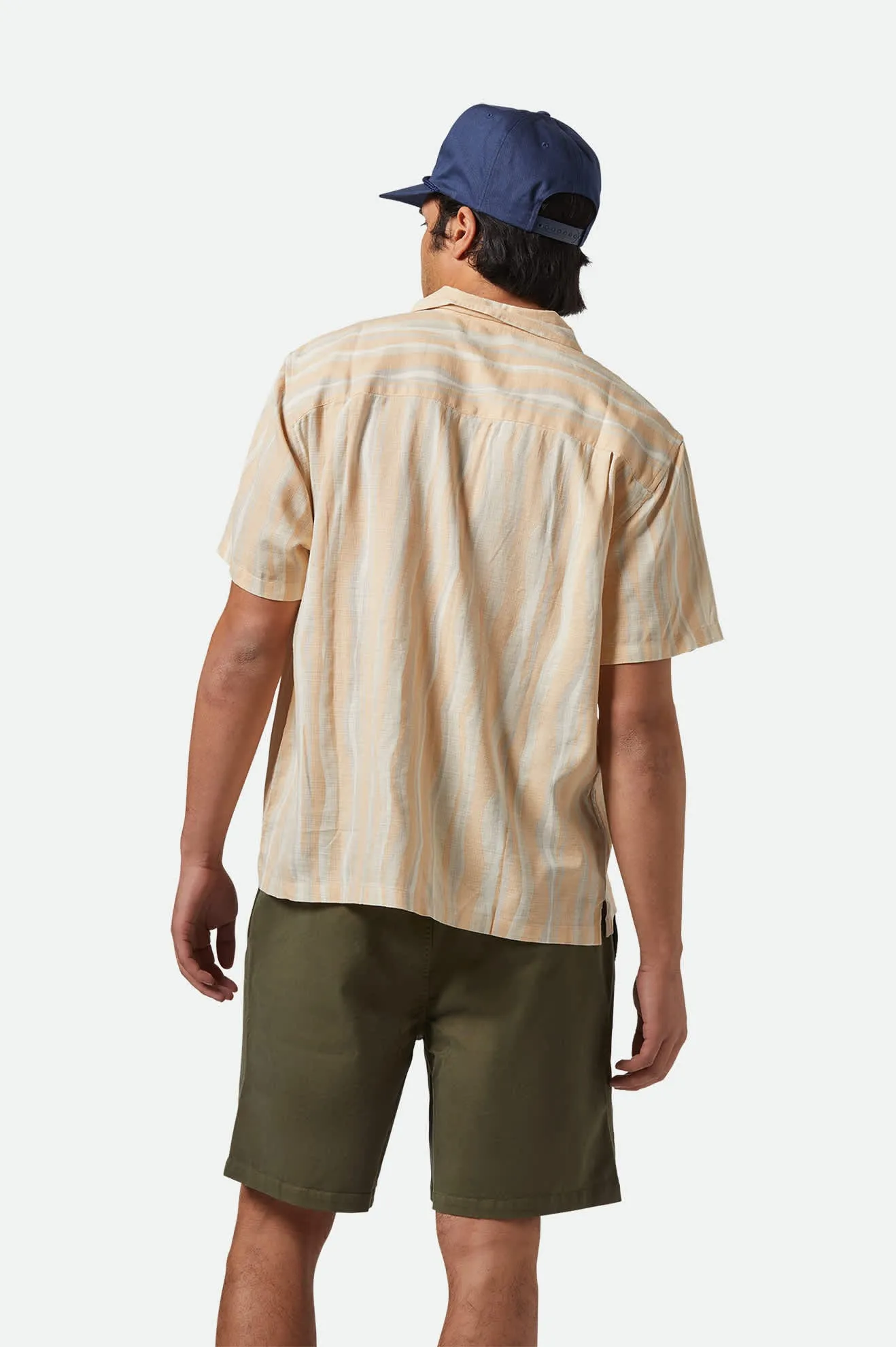 CRU Slub Relaxed S/S Shirt - Hazelnut/Painterly Stripe Brixton