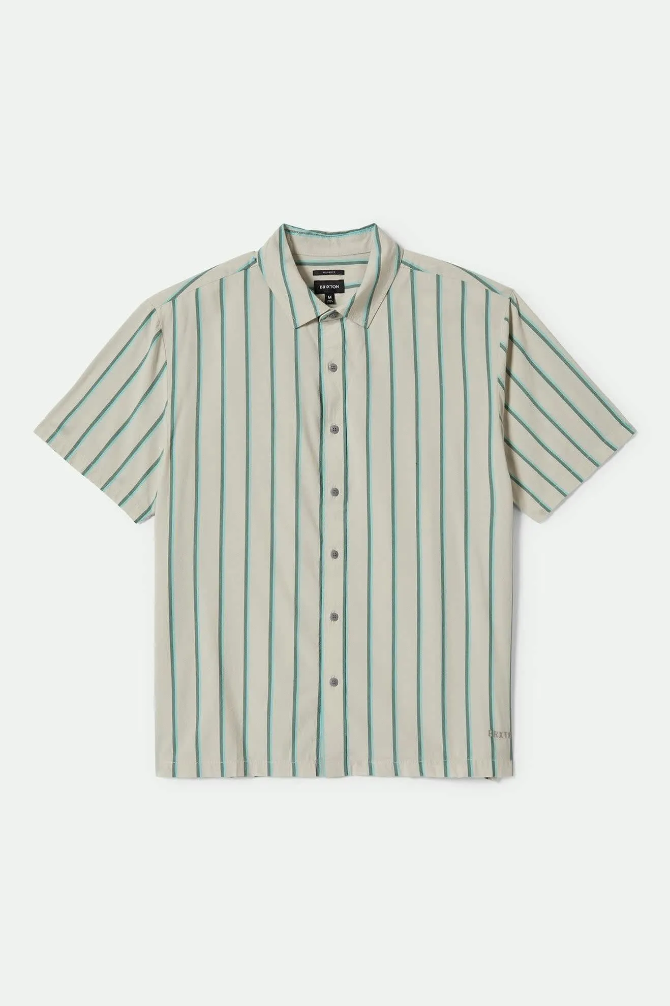CRU Stripe Relaxed S/S Shirt - Beige/Pine Needle/Aquatic Green Brixton