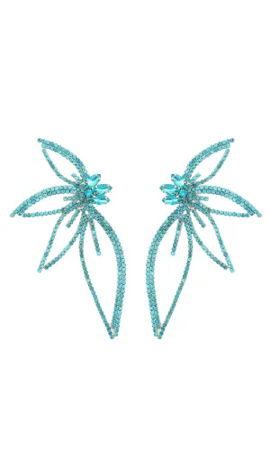 CRYSTAL FLOWER EARRINGS IN BLUE Gloria Lanvin