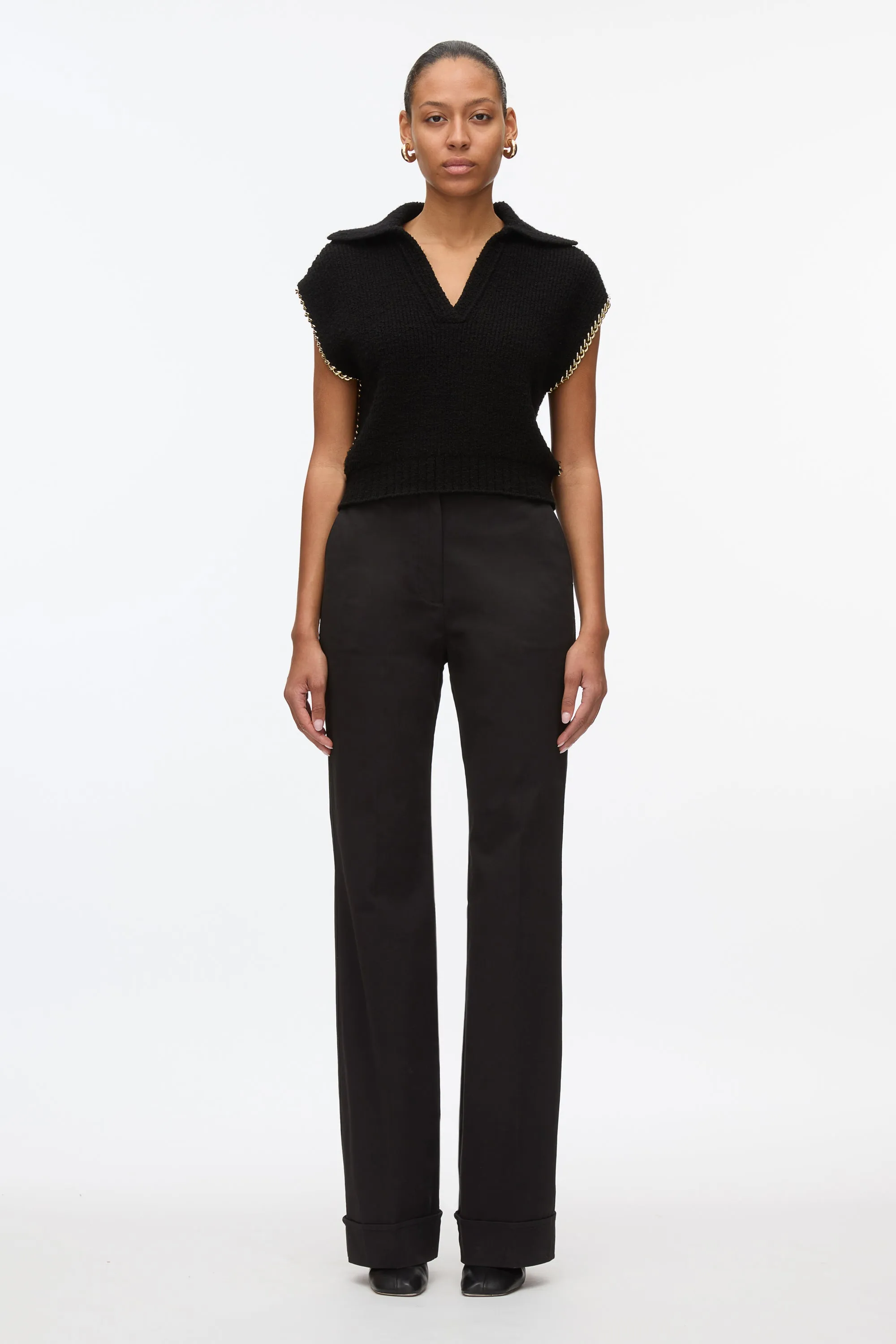 Cuffed Kick Flare Trouser