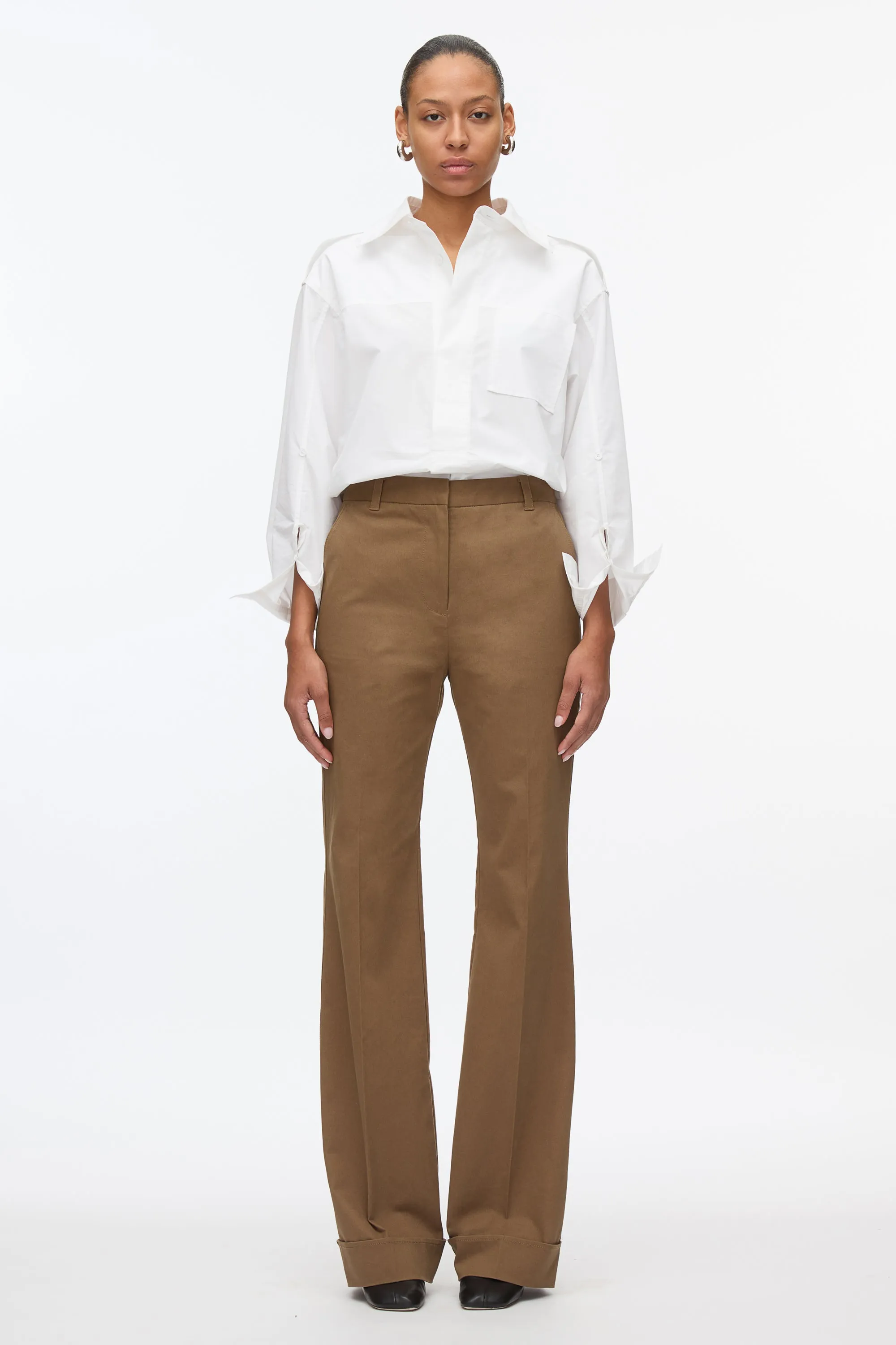 Cuffed Kick Flare Trouser