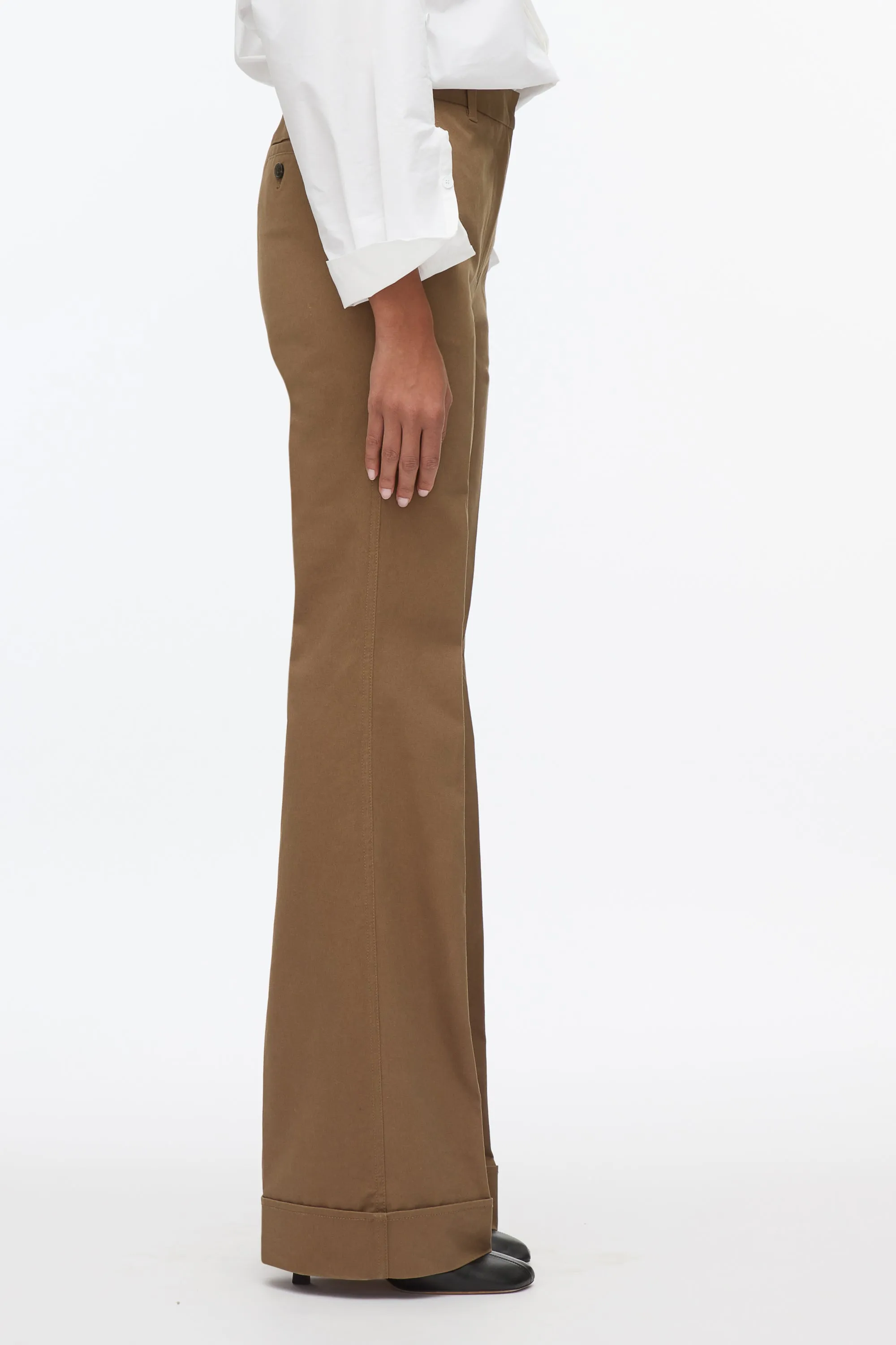 Cuffed Kick Flare Trouser