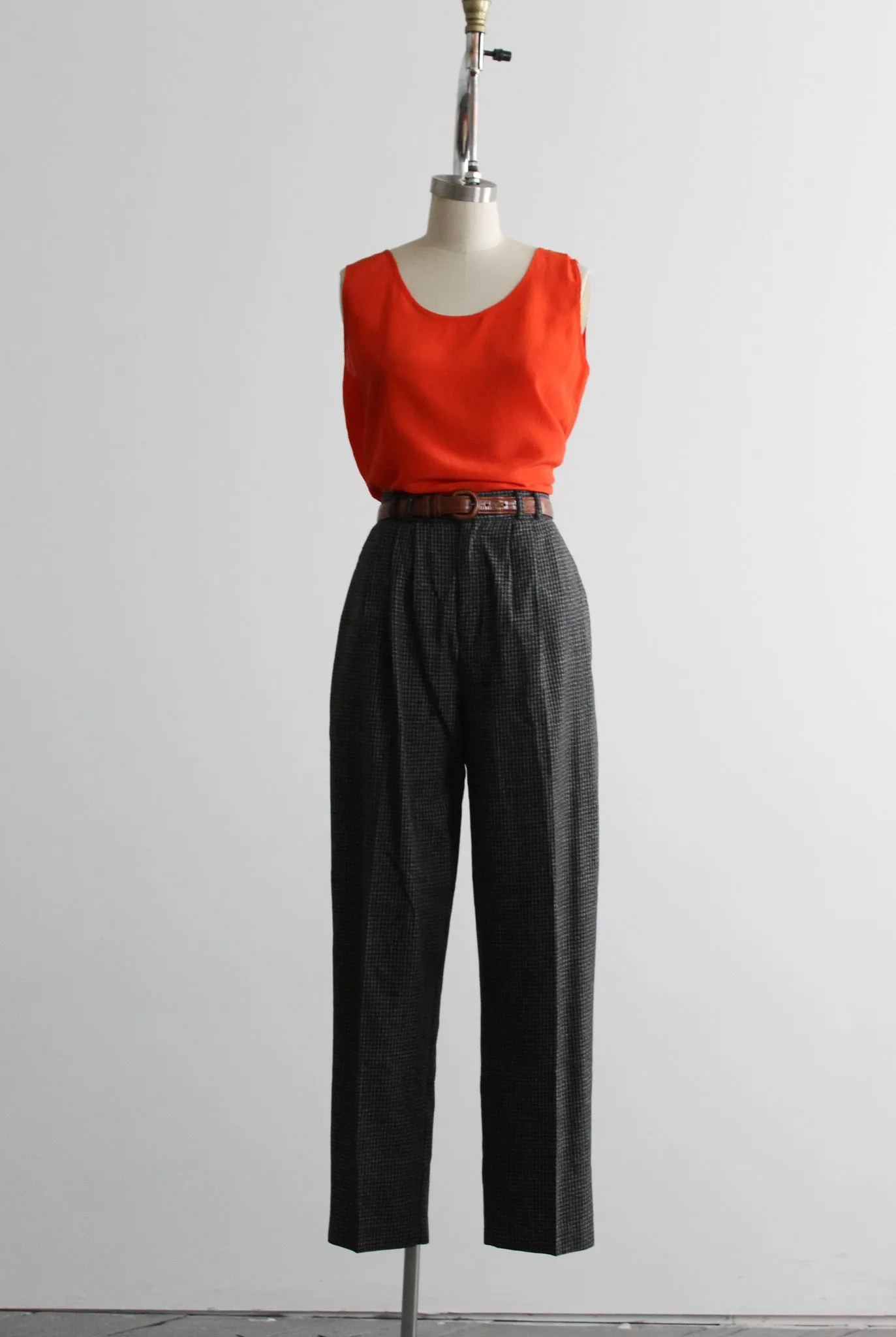 dark houndstooth high rise trousers 1919 Vintage