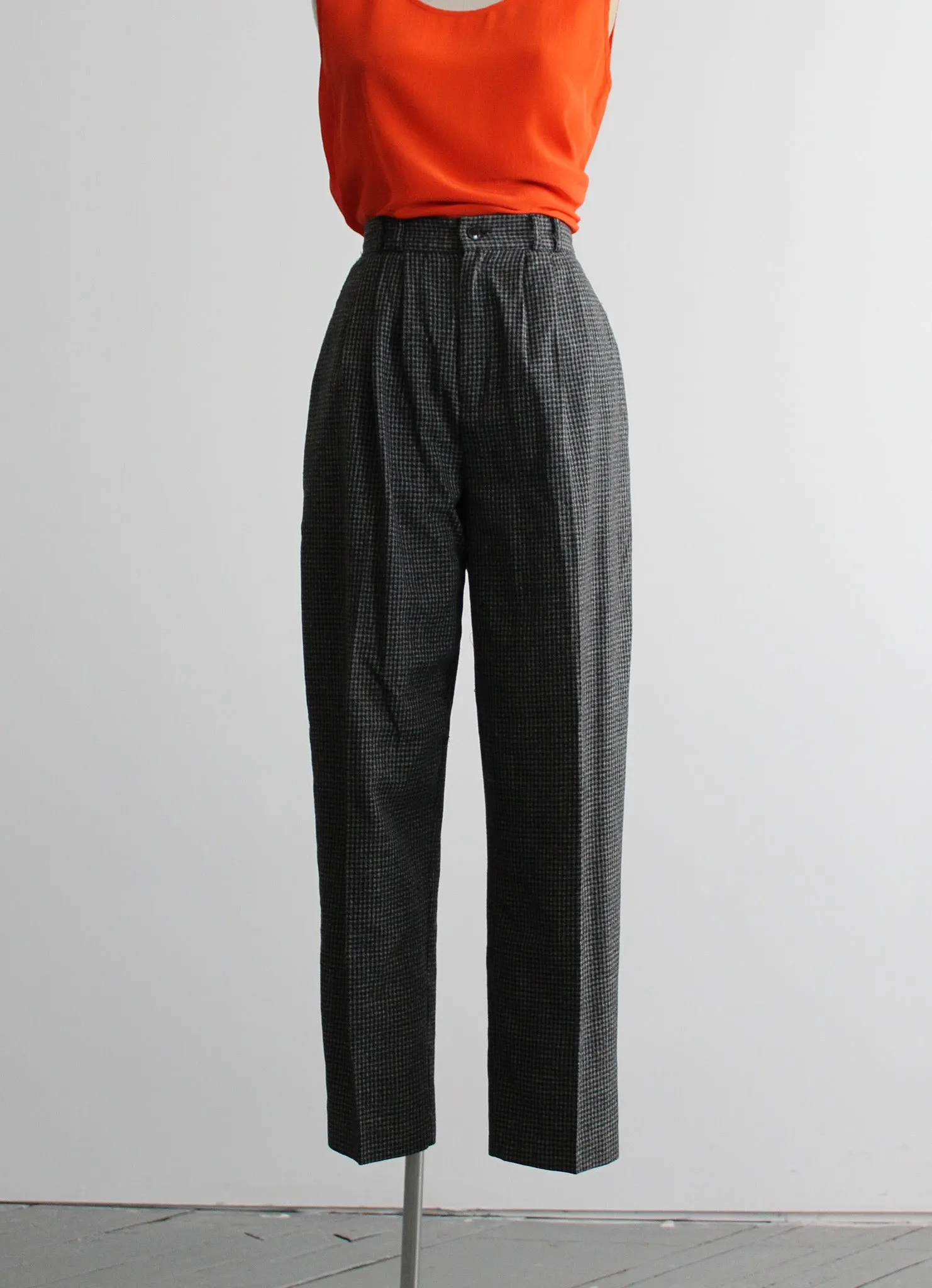 dark houndstooth high rise trousers 1919 Vintage