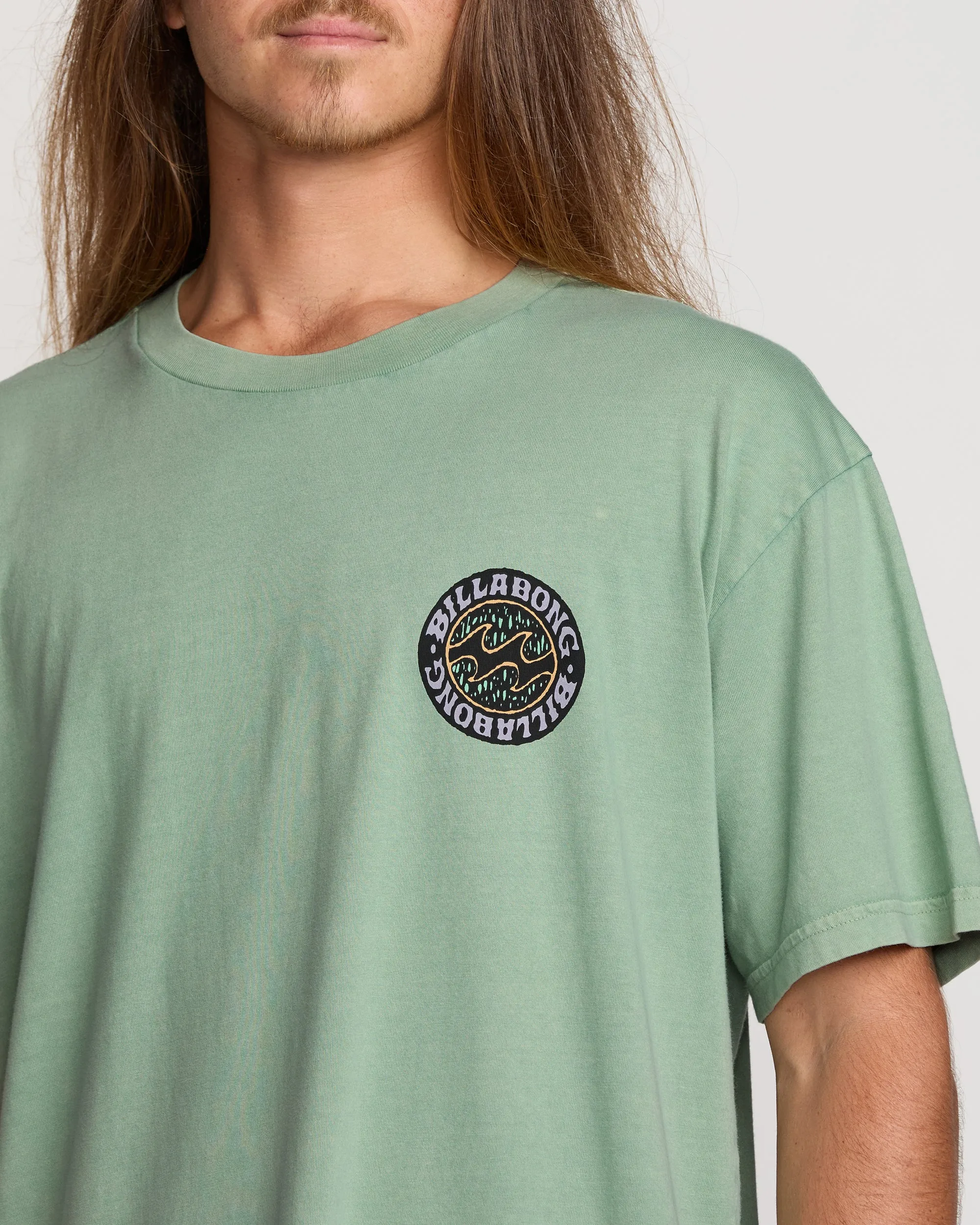 Decal Regular Wave Wash Tee - Mist Green Billabong