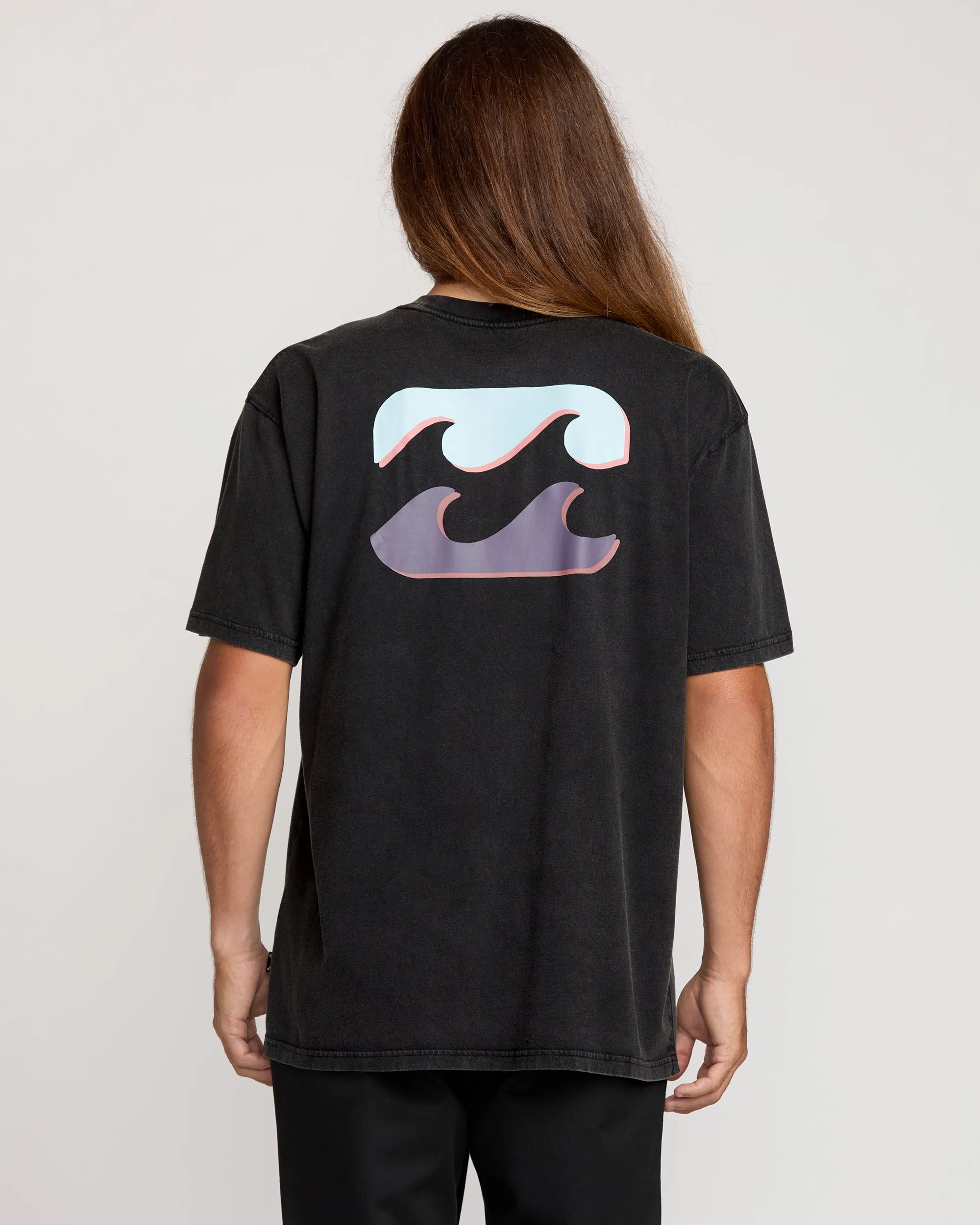 Decal Regular Wave Wash Tee - Washed Black Billabong