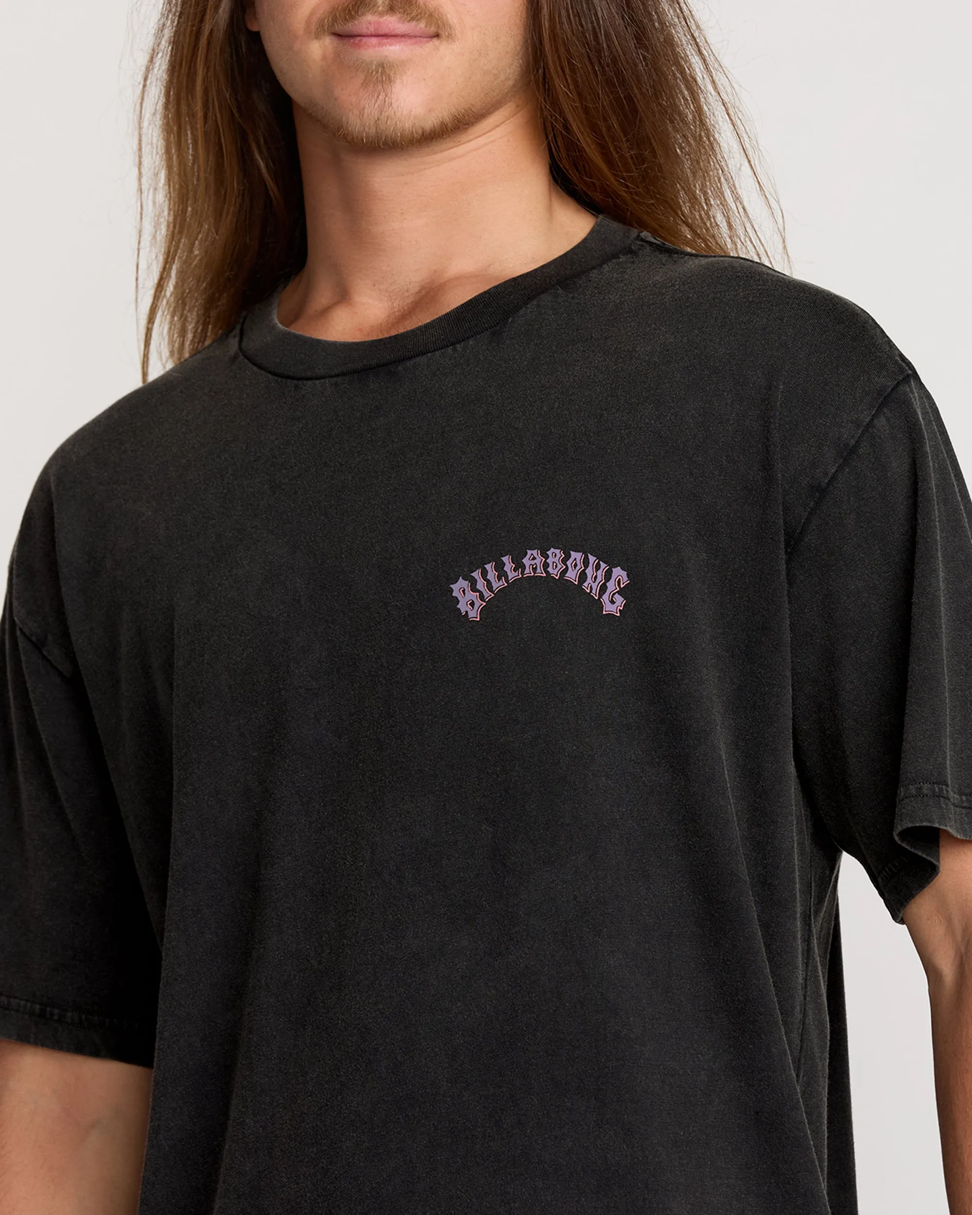Decal Regular Wave Wash Tee - Washed Black Billabong