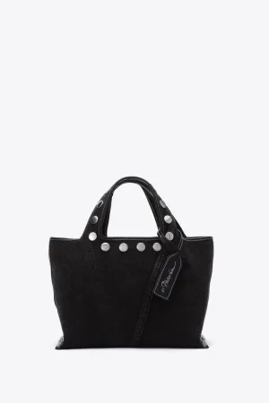 Denim Mini Market Tote with Studs