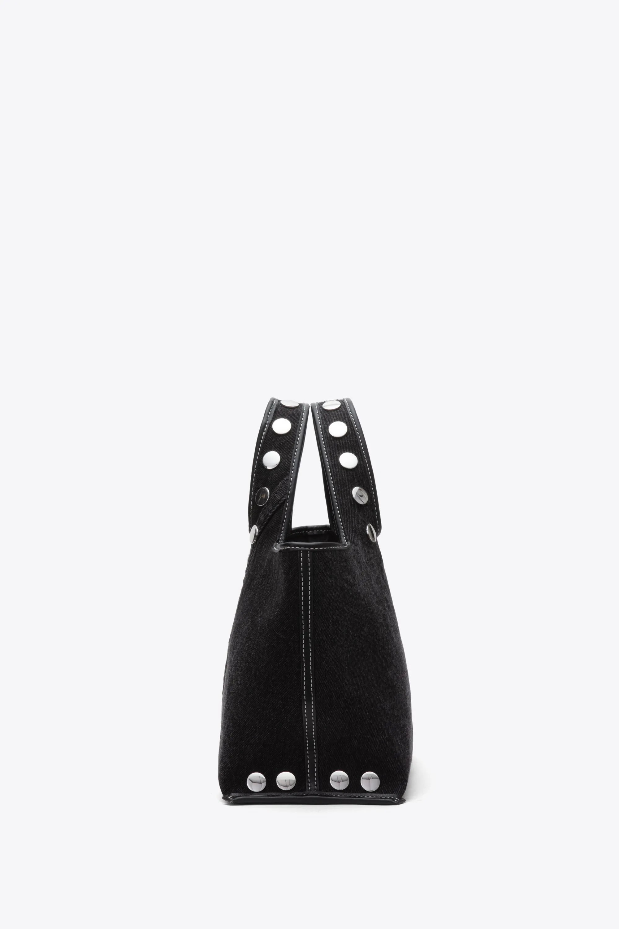 Denim Mini Market Tote with Studs