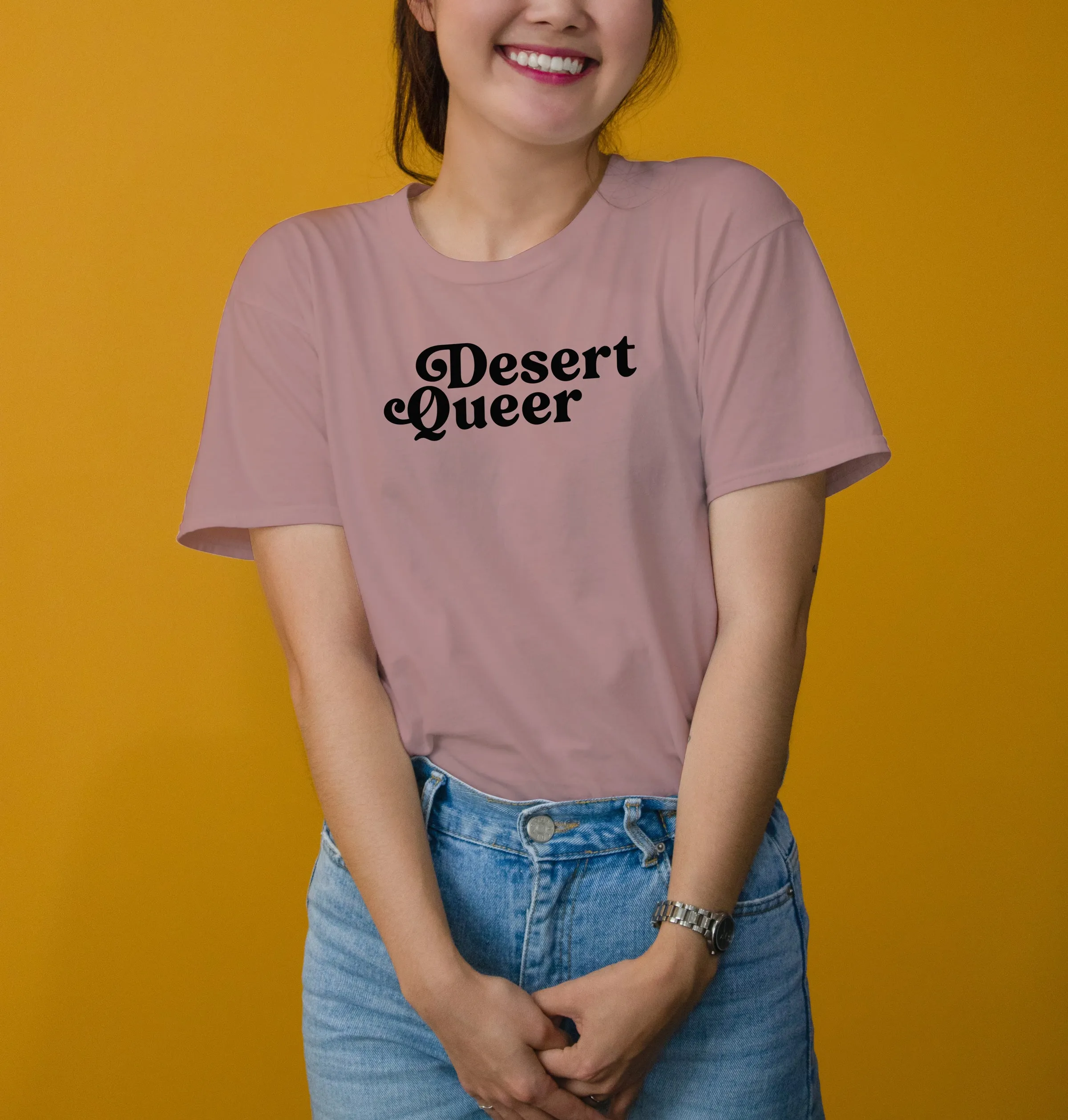 Desert Queer Tee in Desert Sand Pink