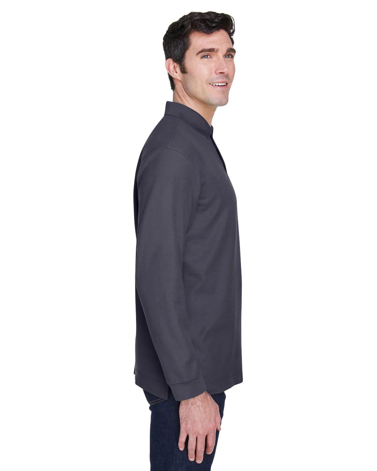 Devon & Jones Pima Pique Long-Sleeve Polo