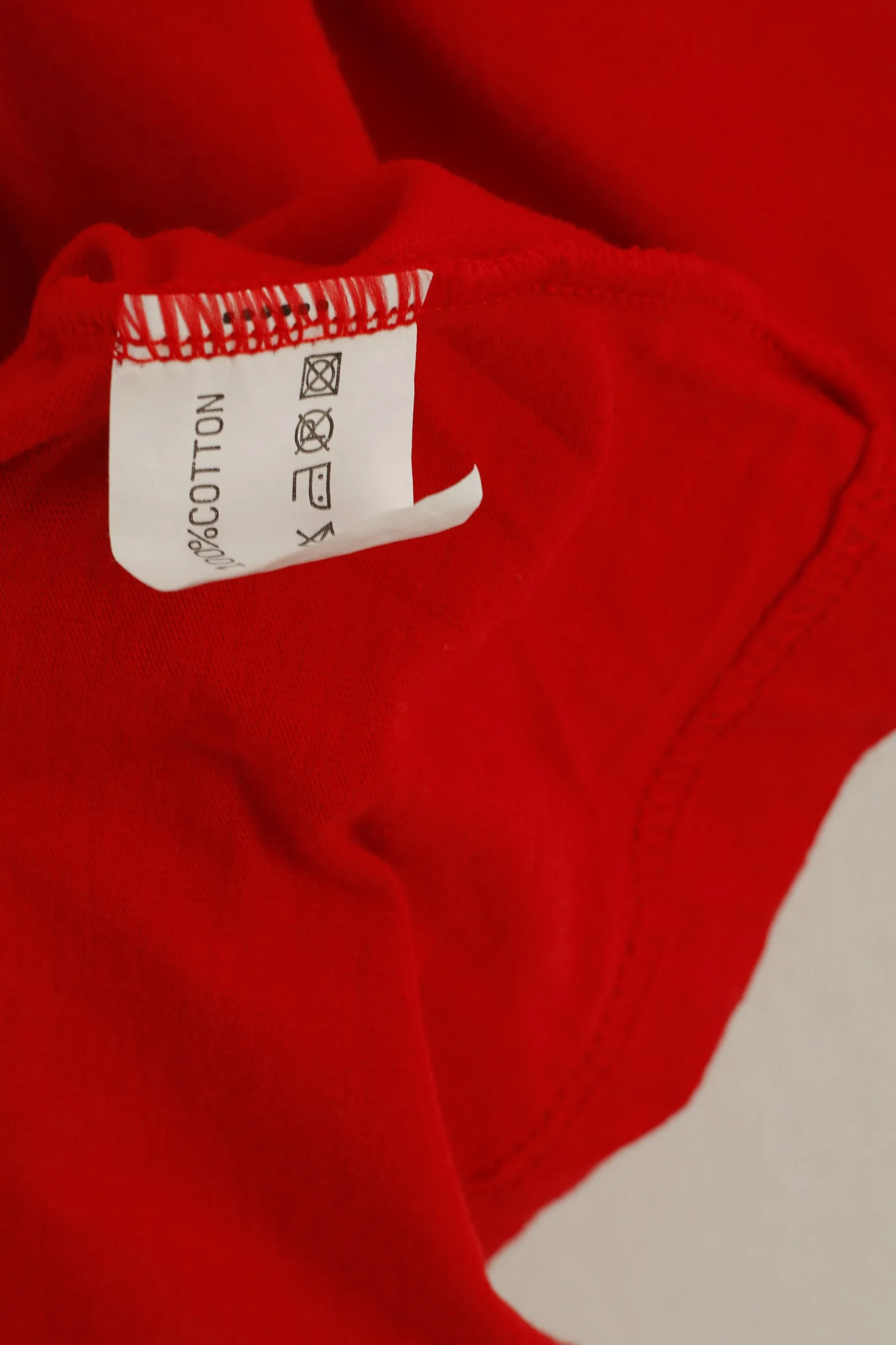 Dickies Men M Shirt Red Cotton Flight Attendant Graphic Vintage Crew Neck Top