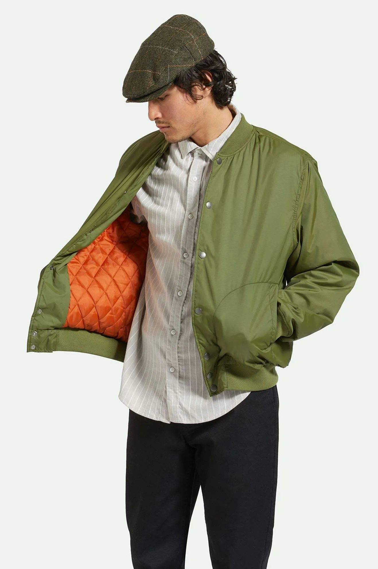 Dillinger Flight Bomber Jacket - Cypress Green Brixton