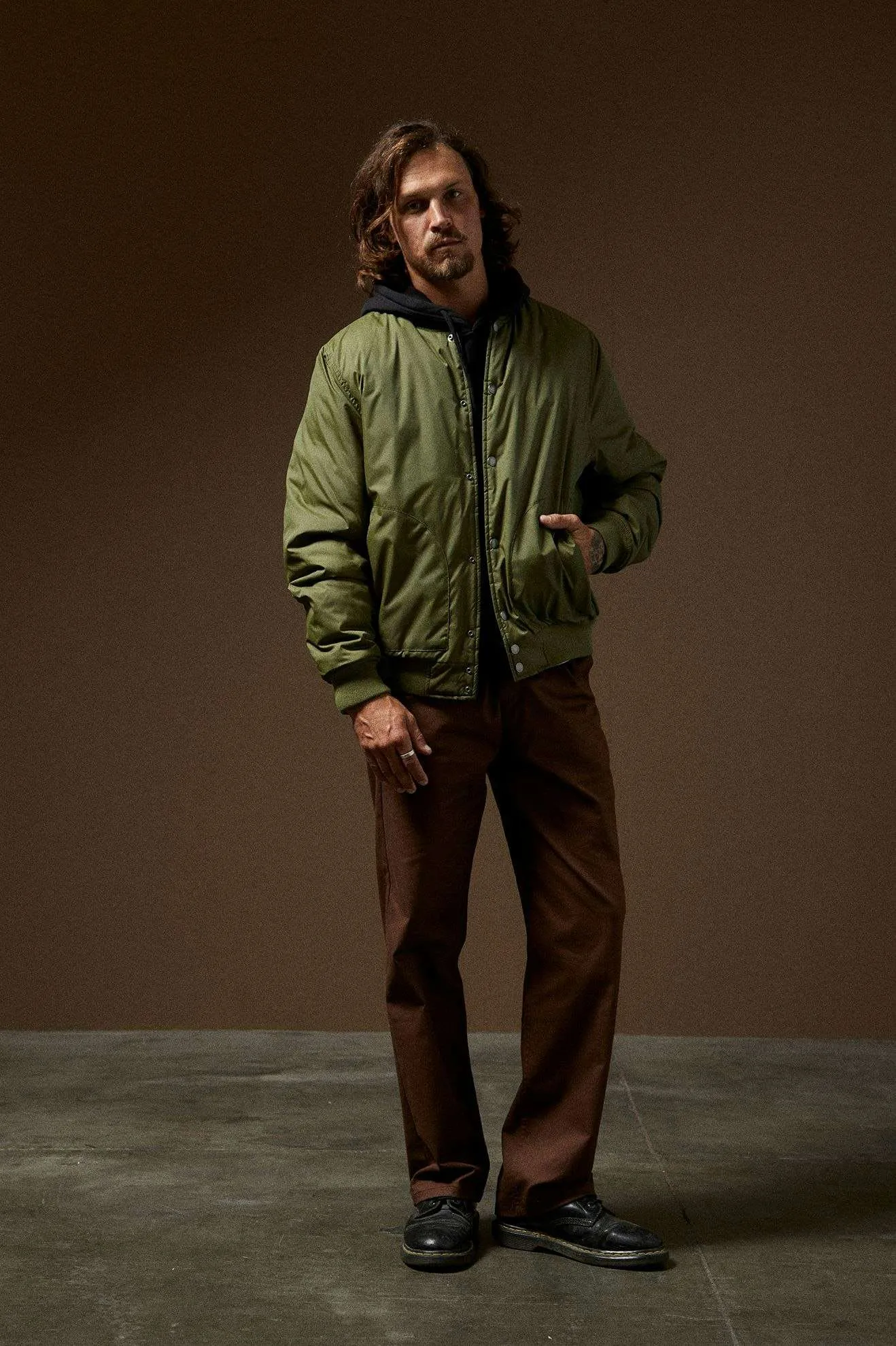 Dillinger Flight Bomber Jacket - Cypress Green Brixton